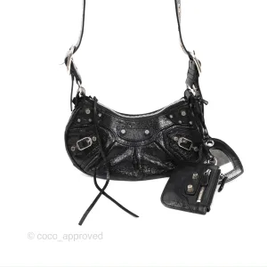 Balenciaga Le Cagole Shoulder Bag Black Calfskin Silver Hardware