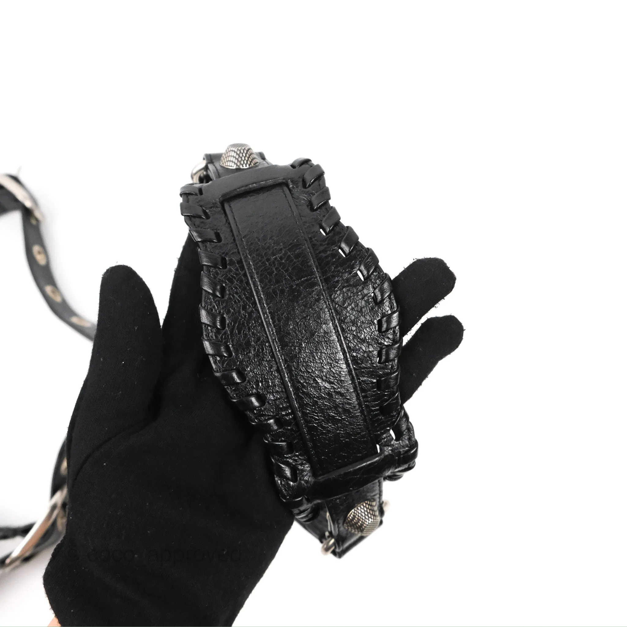 Balenciaga Le Cagole Shoulder Bag Black Calfskin Silver Hardware