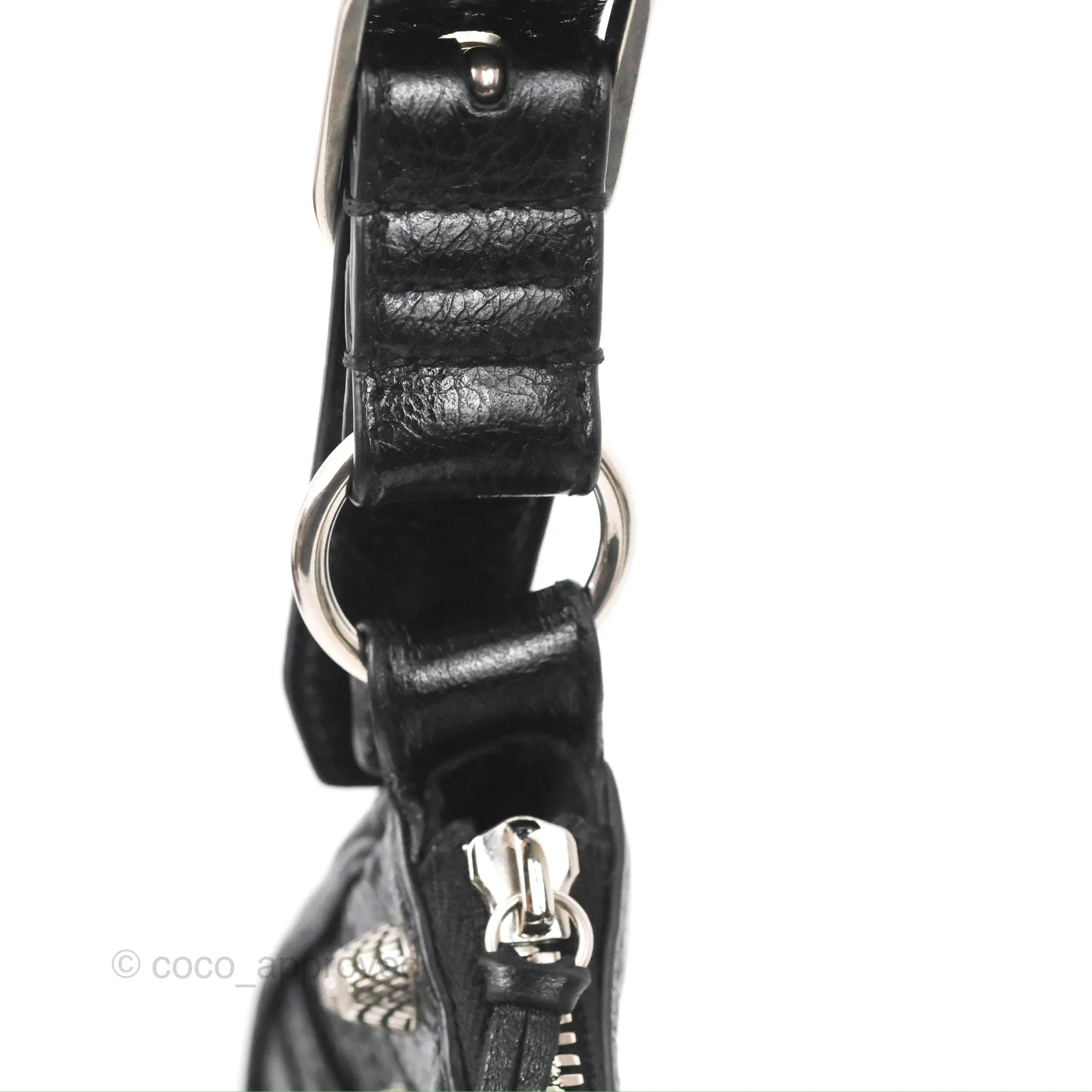 Balenciaga Le Cagole Shoulder Bag Black Calfskin Silver Hardware
