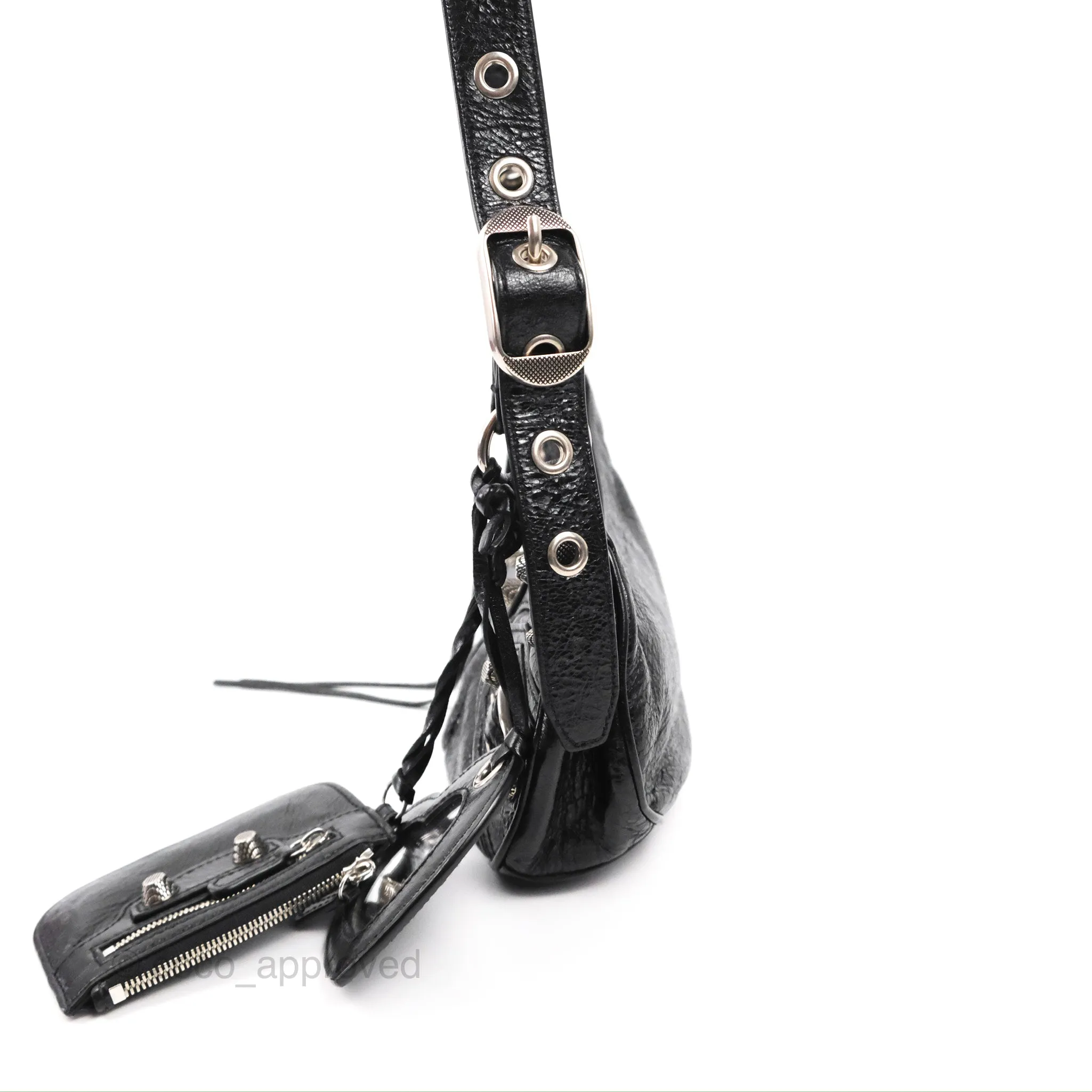Balenciaga Le Cagole Shoulder Bag Black Calfskin Silver Hardware