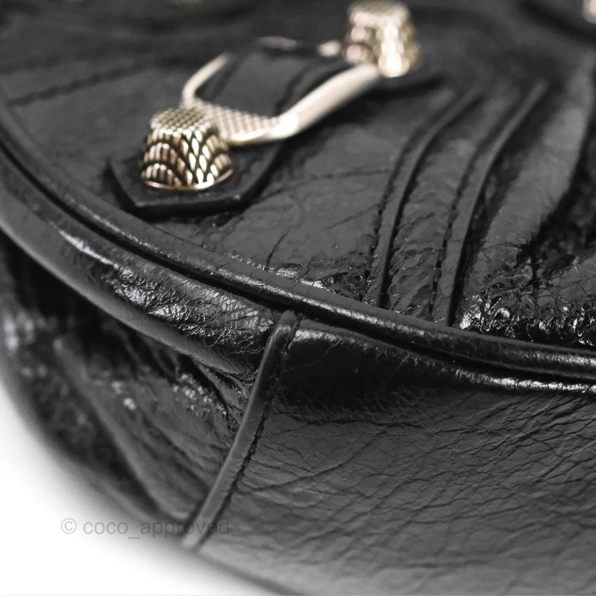 Balenciaga Le Cagole Shoulder Bag Black Calfskin Silver Hardware