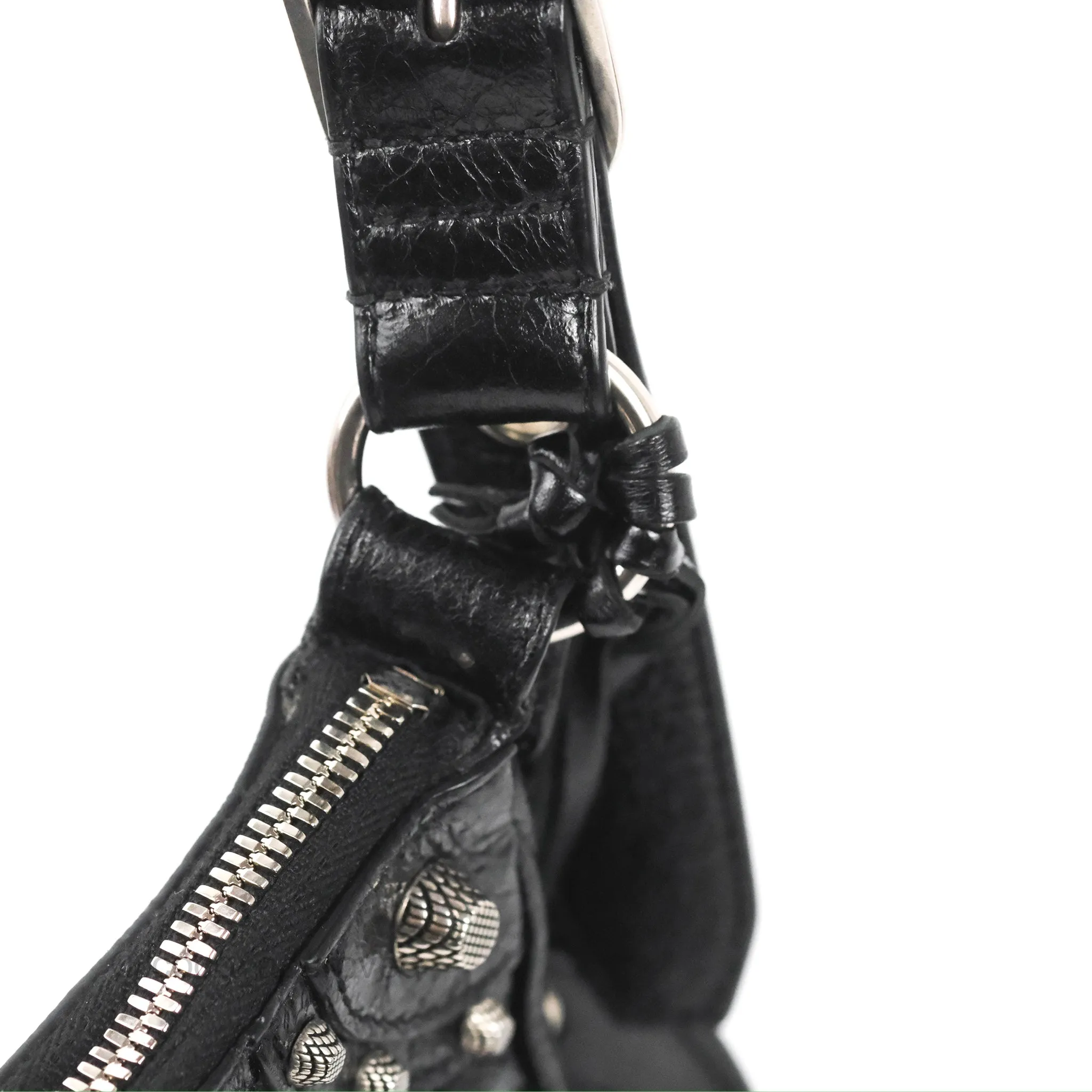 Balenciaga Le Cagole Shoulder Bag Black Calfskin Silver Hardware