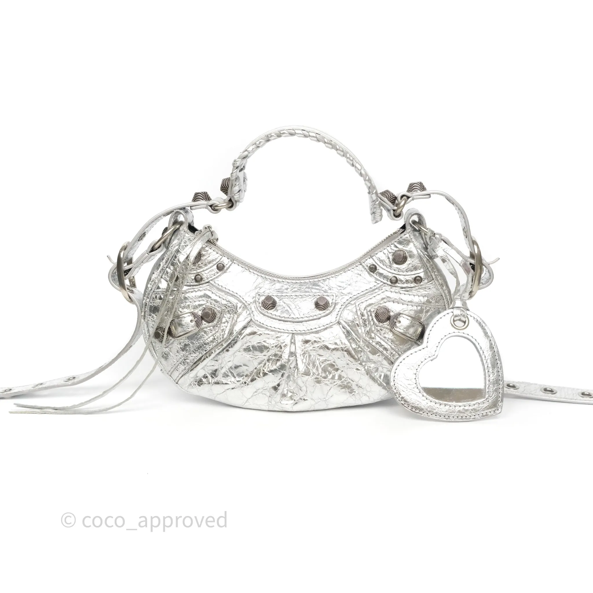 Balenciaga Le Cagole Shoulder Bag Metallic Silver