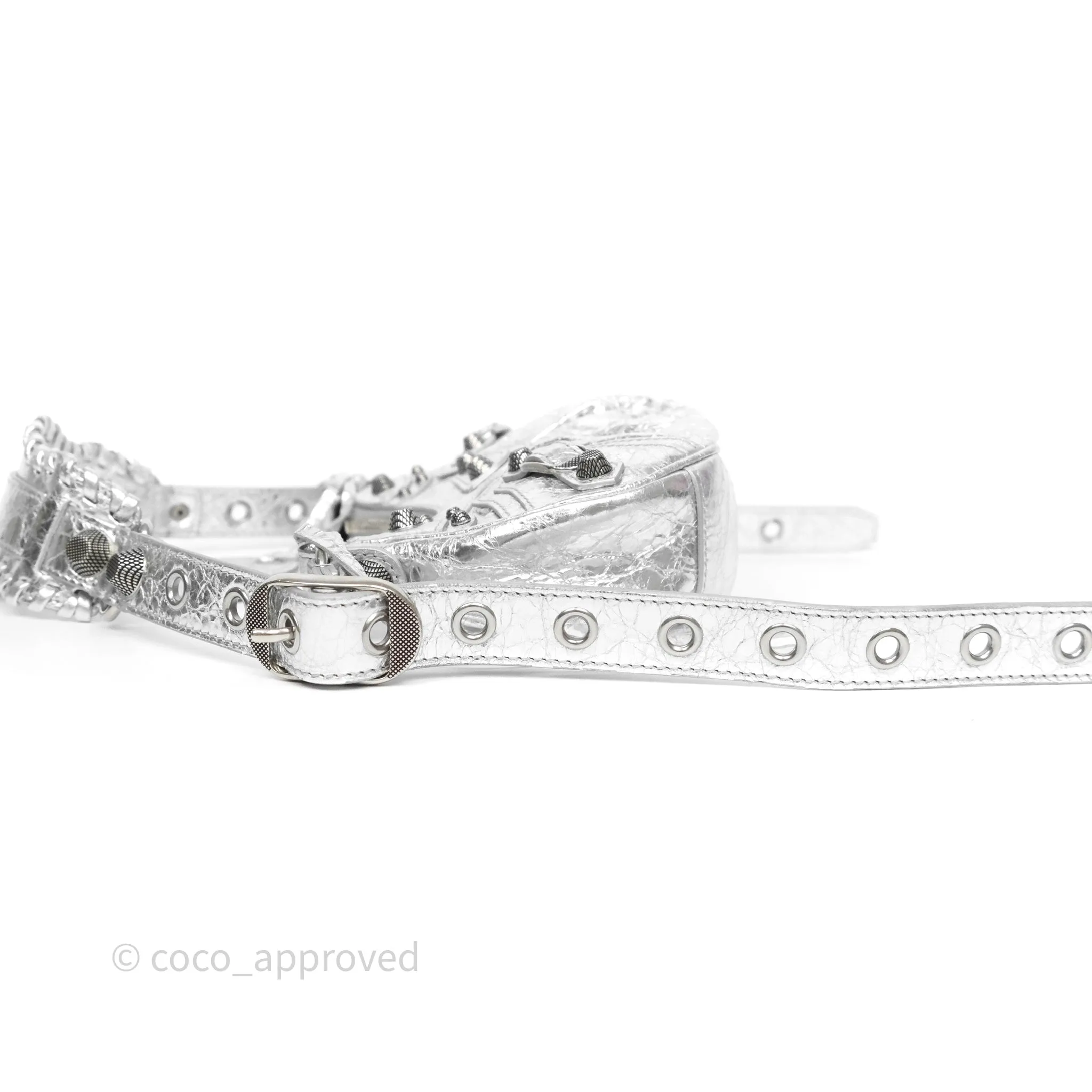 Balenciaga Le Cagole Shoulder Bag Metallic Silver