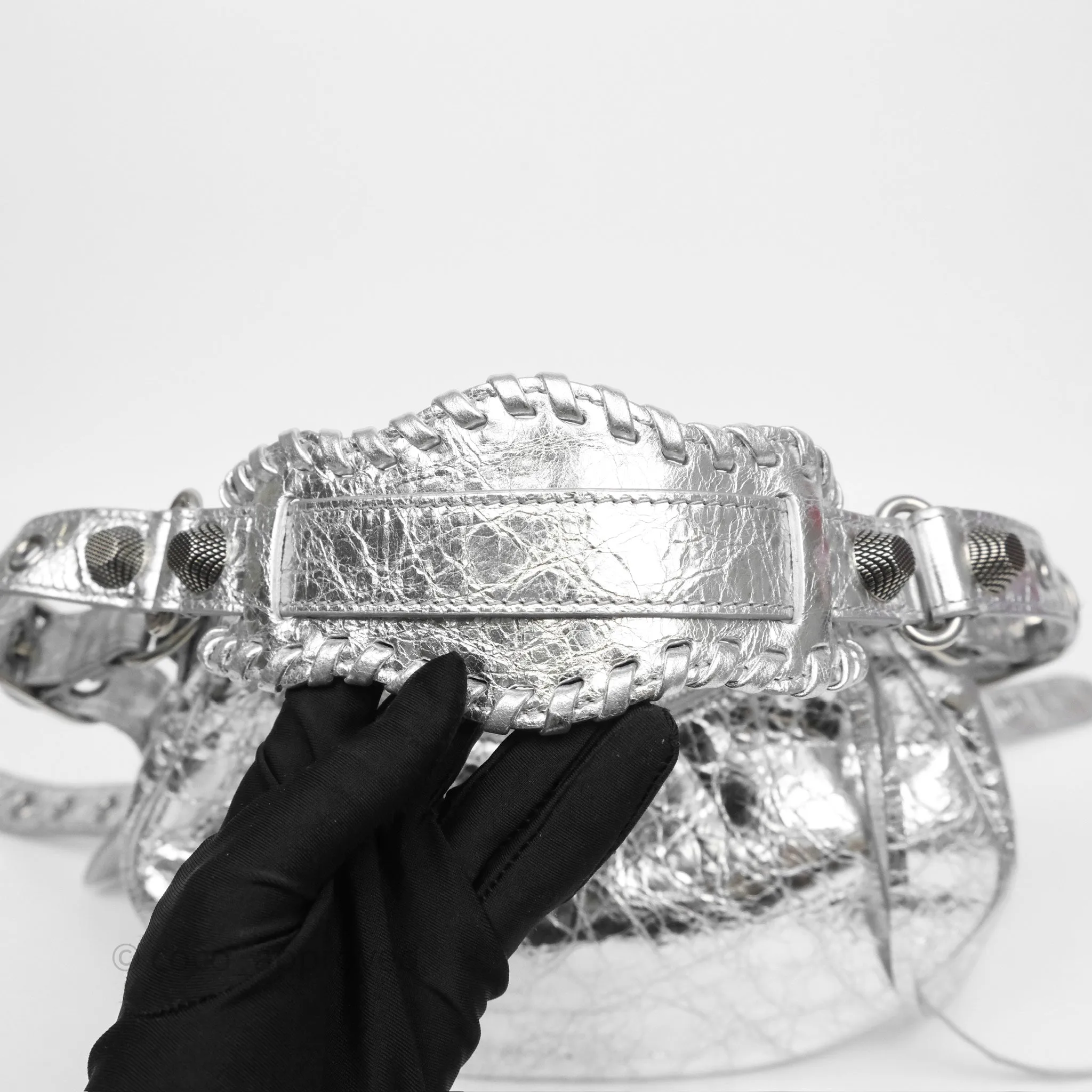 Balenciaga Le Cagole Shoulder Bag Metallic Silver