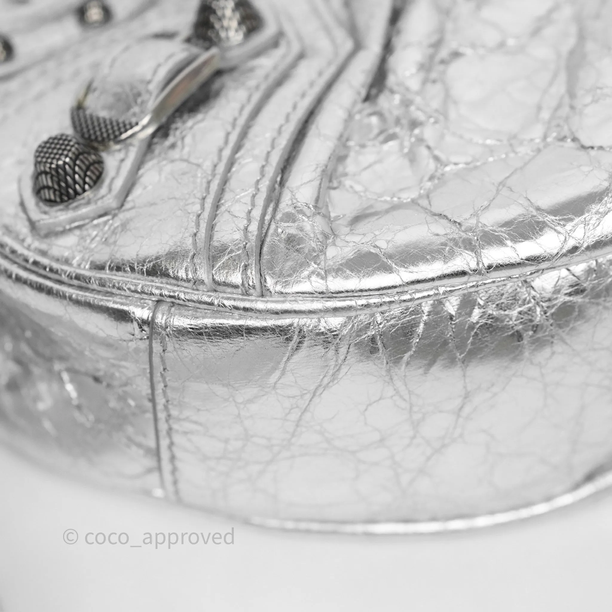 Balenciaga Le Cagole Shoulder Bag Metallic Silver