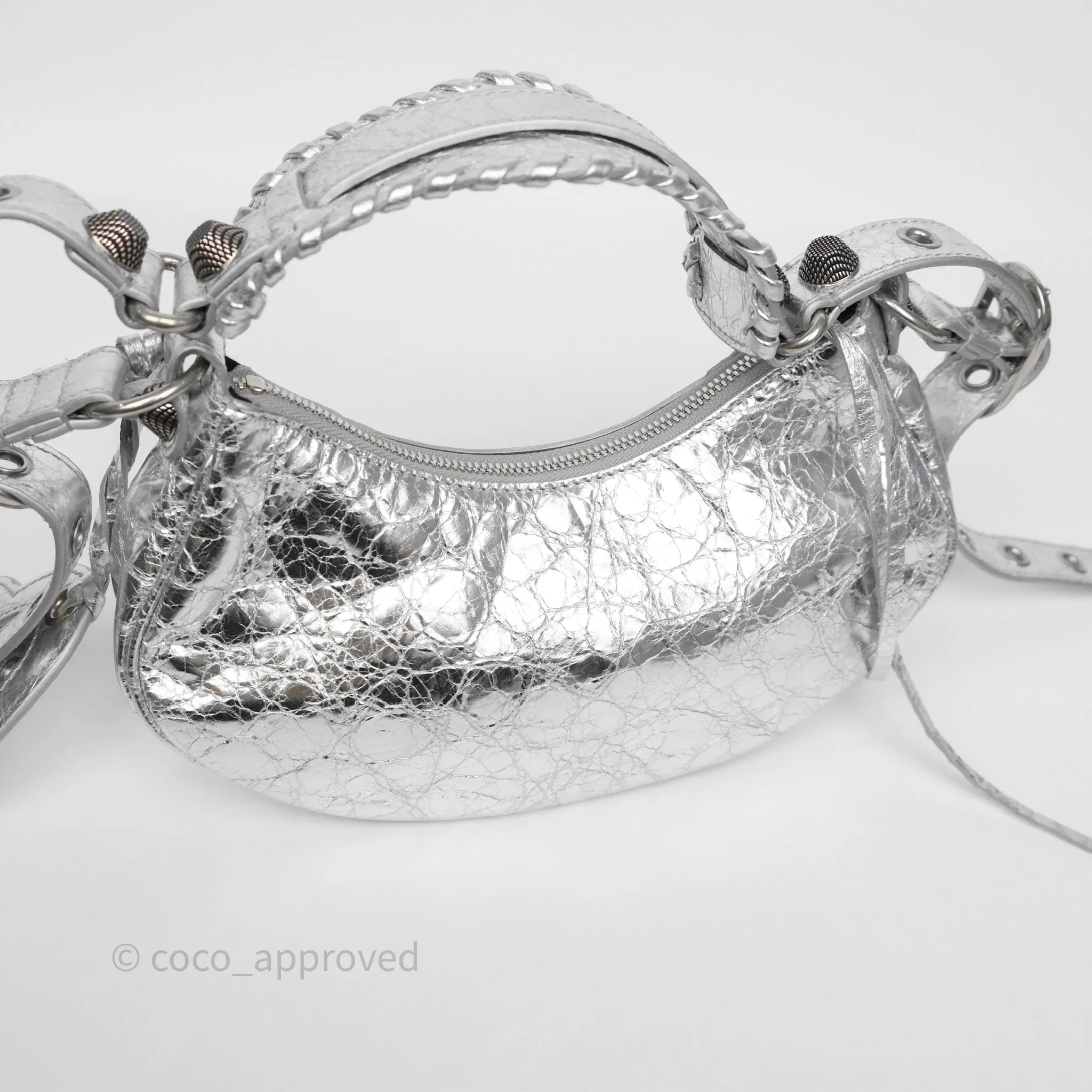 Balenciaga Le Cagole Shoulder Bag Metallic Silver