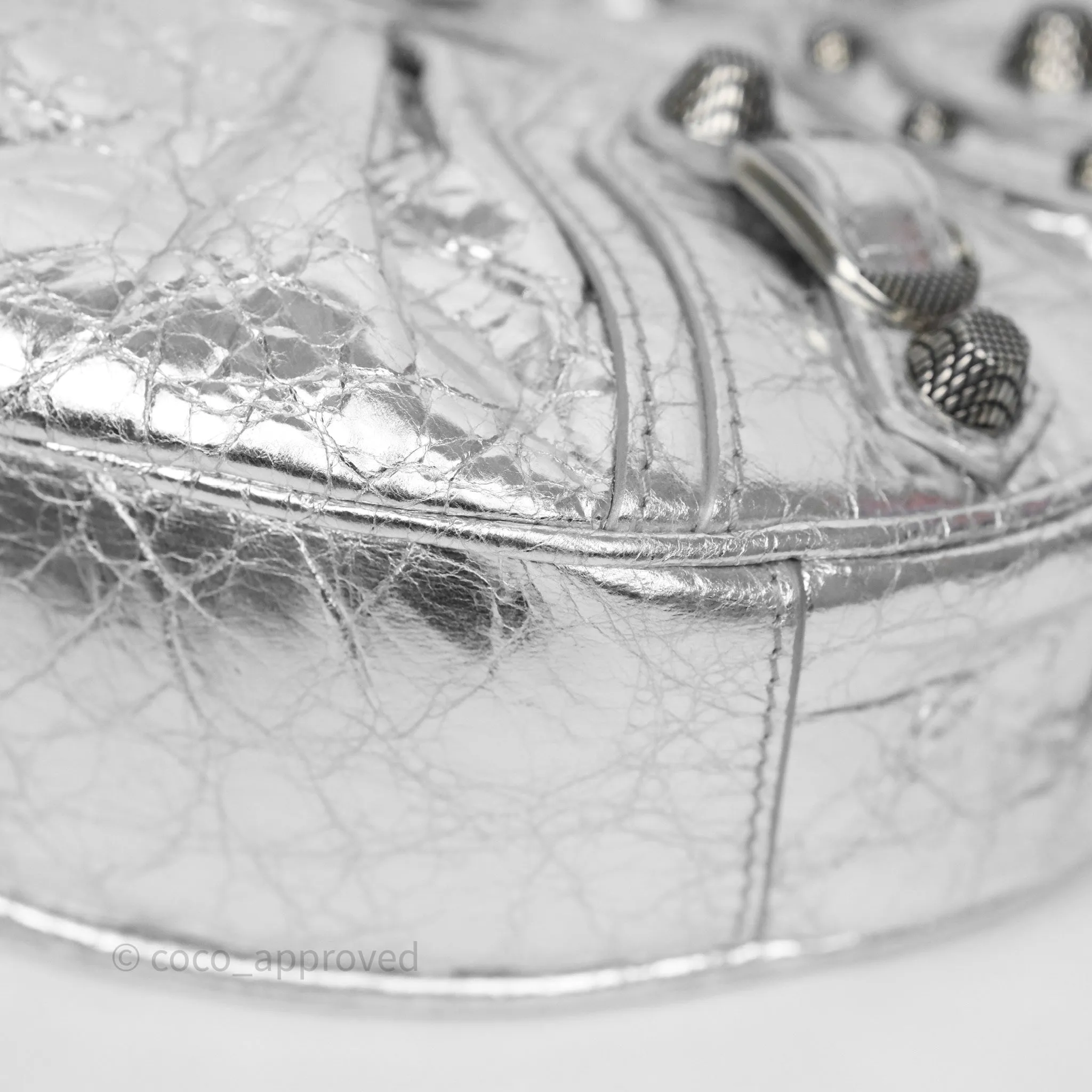 Balenciaga Le Cagole Shoulder Bag Metallic Silver