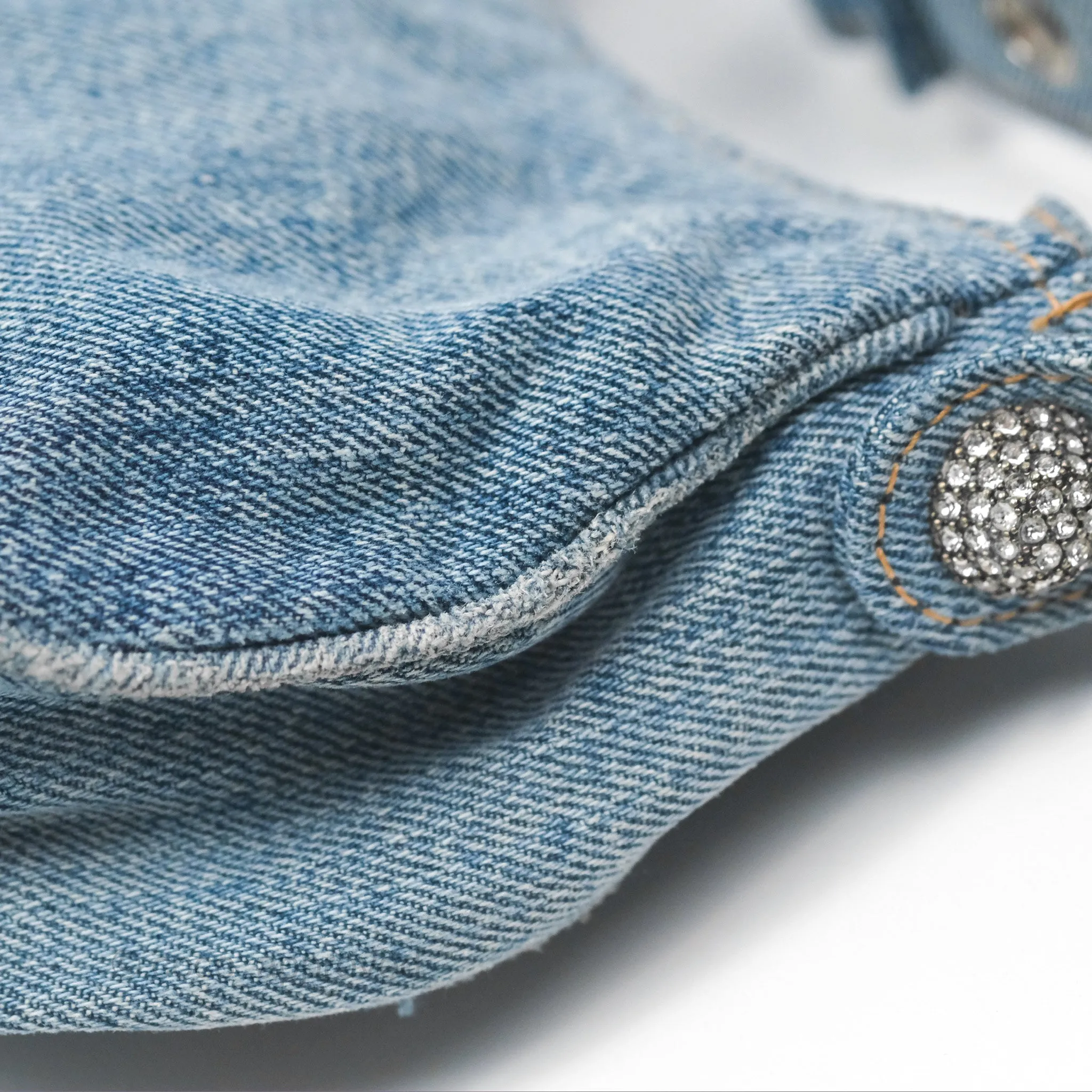 Balenciaga Le Cagole Small Embellished Denim Shoulder Bag