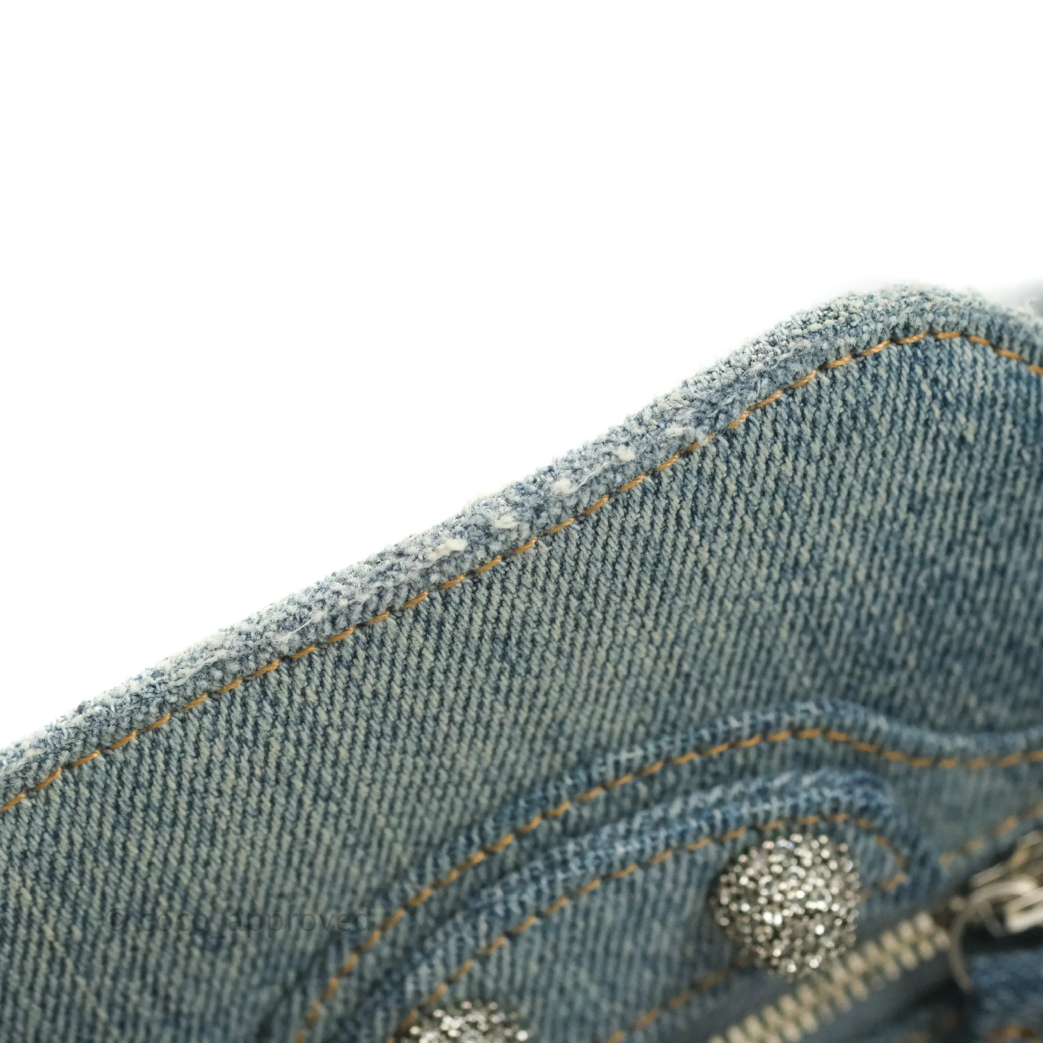 Balenciaga Le Cagole Small Embellished Denim Shoulder Bag
