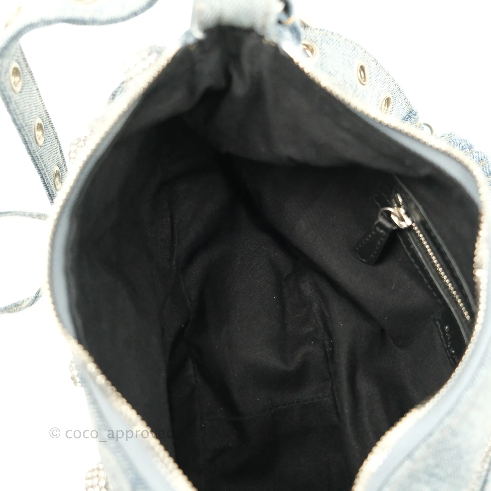 Balenciaga Le Cagole Small Embellished Denim Shoulder Bag