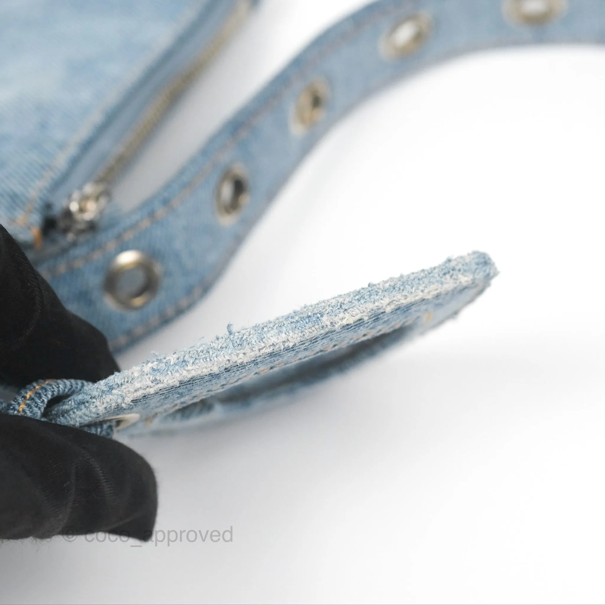 Balenciaga Le Cagole Small Embellished Denim Shoulder Bag