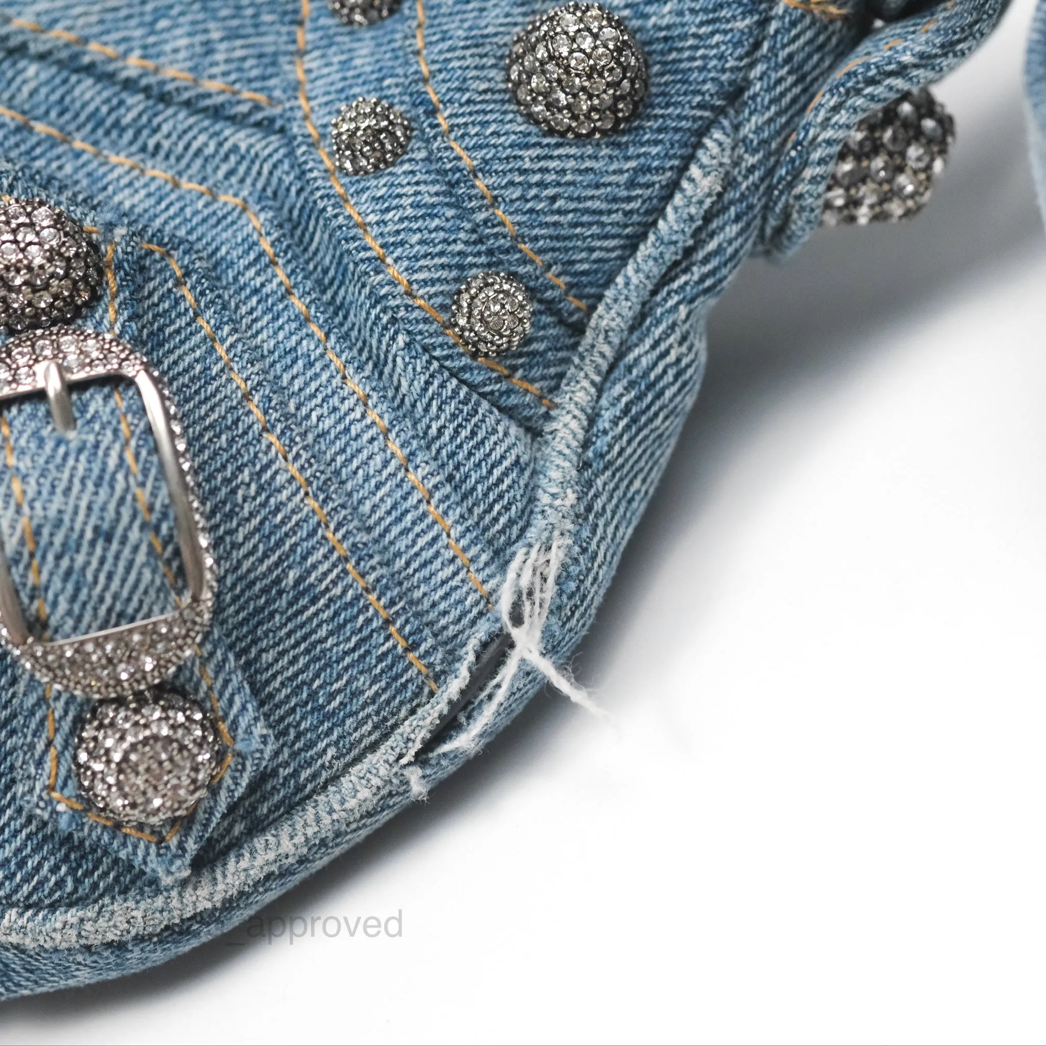 Balenciaga Le Cagole Small Embellished Denim Shoulder Bag