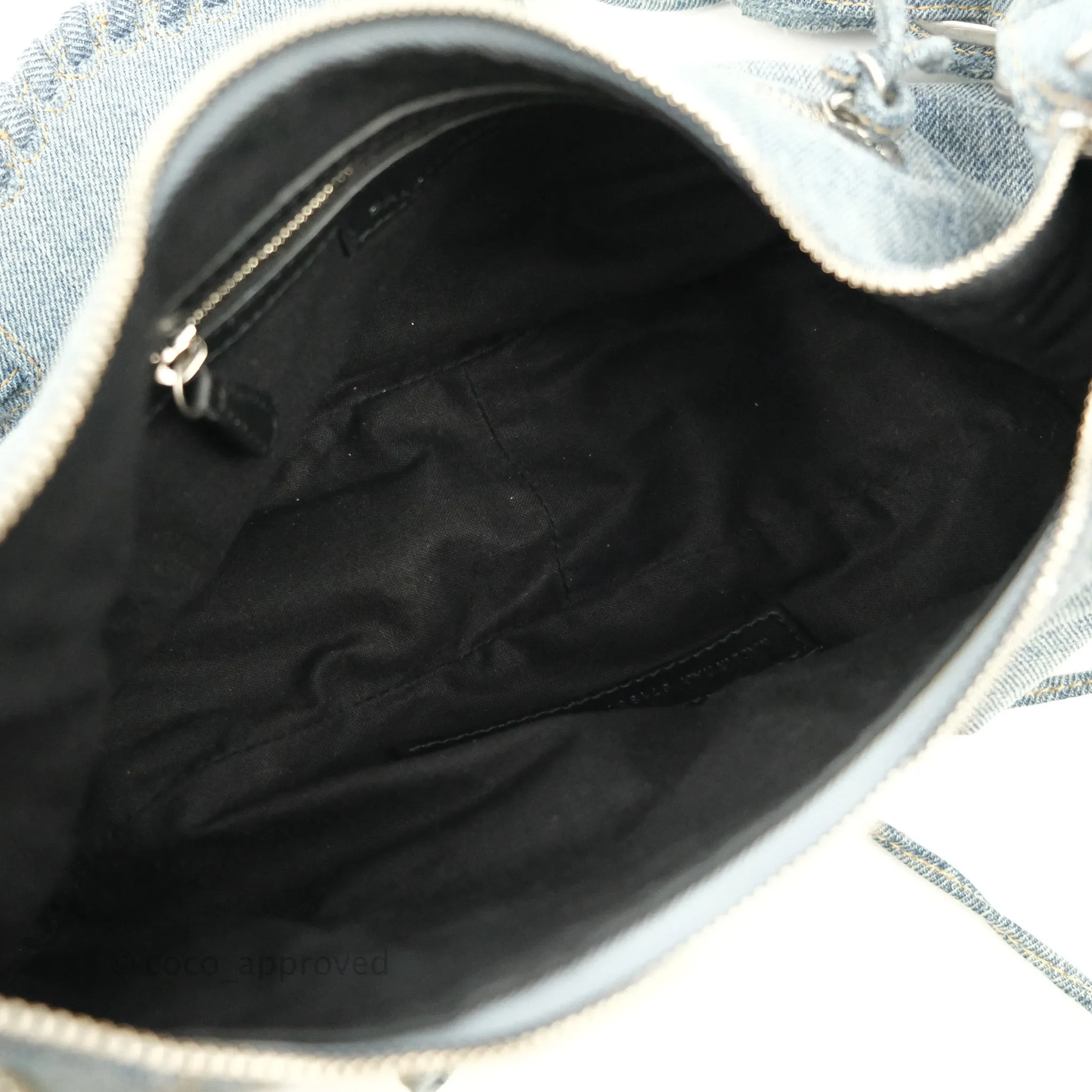 Balenciaga Le Cagole Small Embellished Denim Shoulder Bag