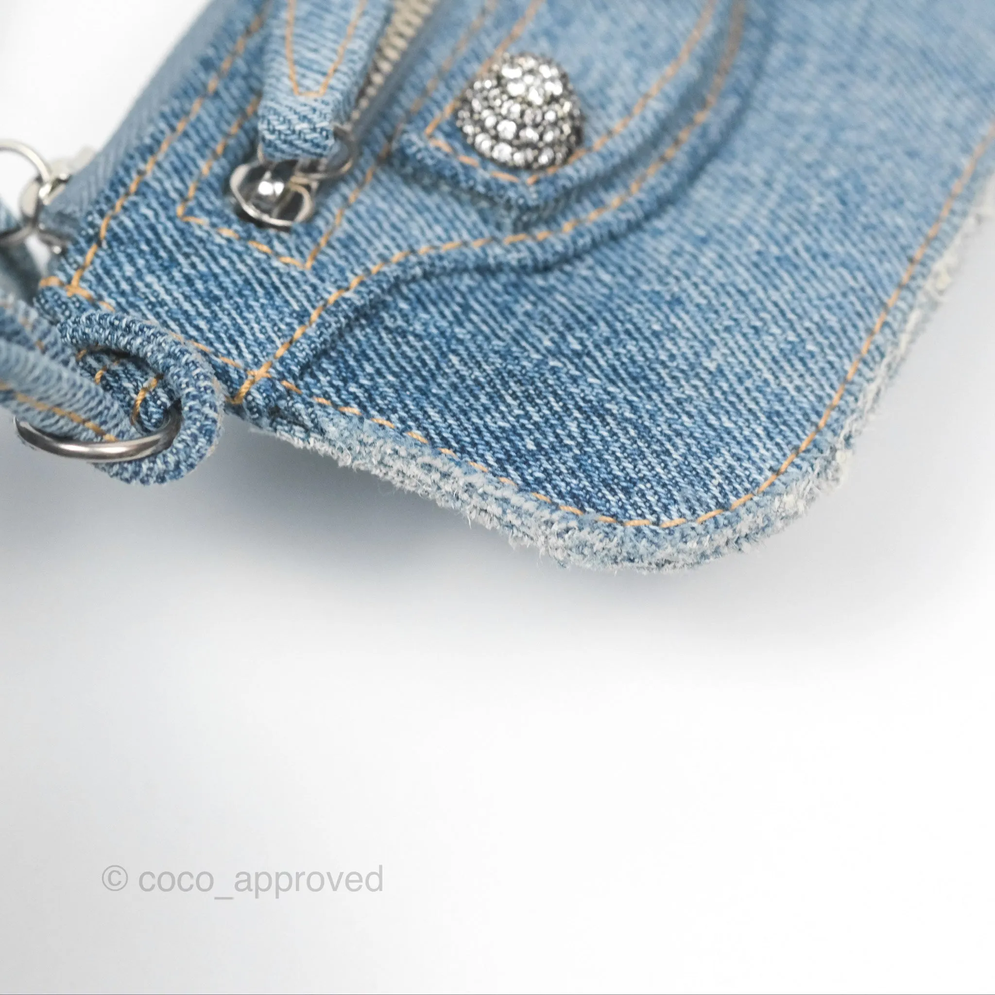 Balenciaga Le Cagole Small Embellished Denim Shoulder Bag