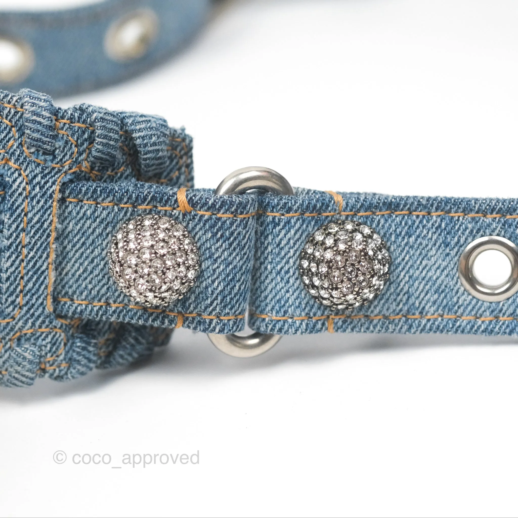 Balenciaga Le Cagole Small Embellished Denim Shoulder Bag