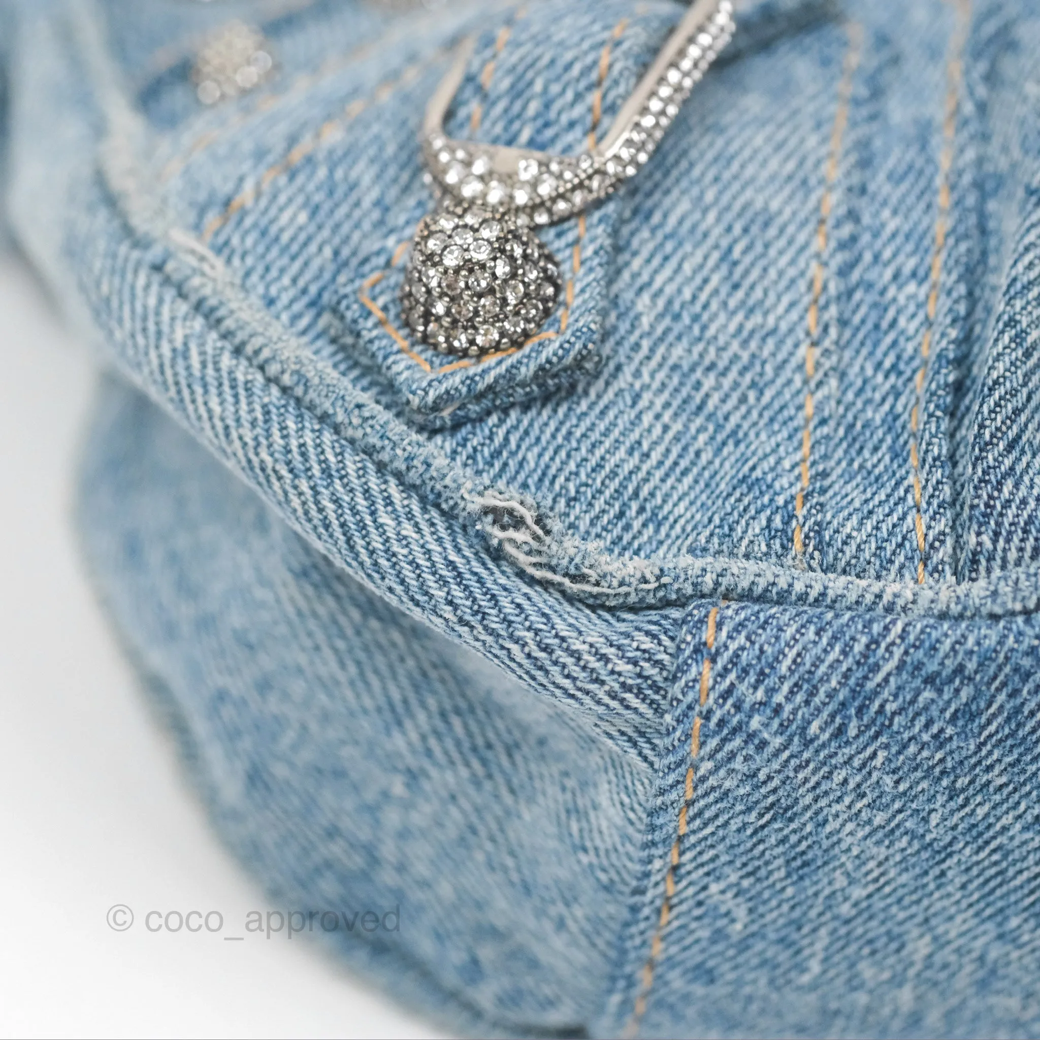 Balenciaga Le Cagole Small Embellished Denim Shoulder Bag