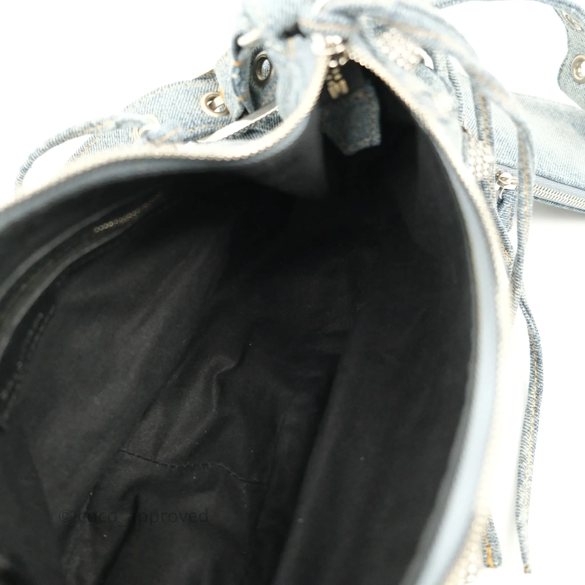 Balenciaga Le Cagole Small Embellished Denim Shoulder Bag
