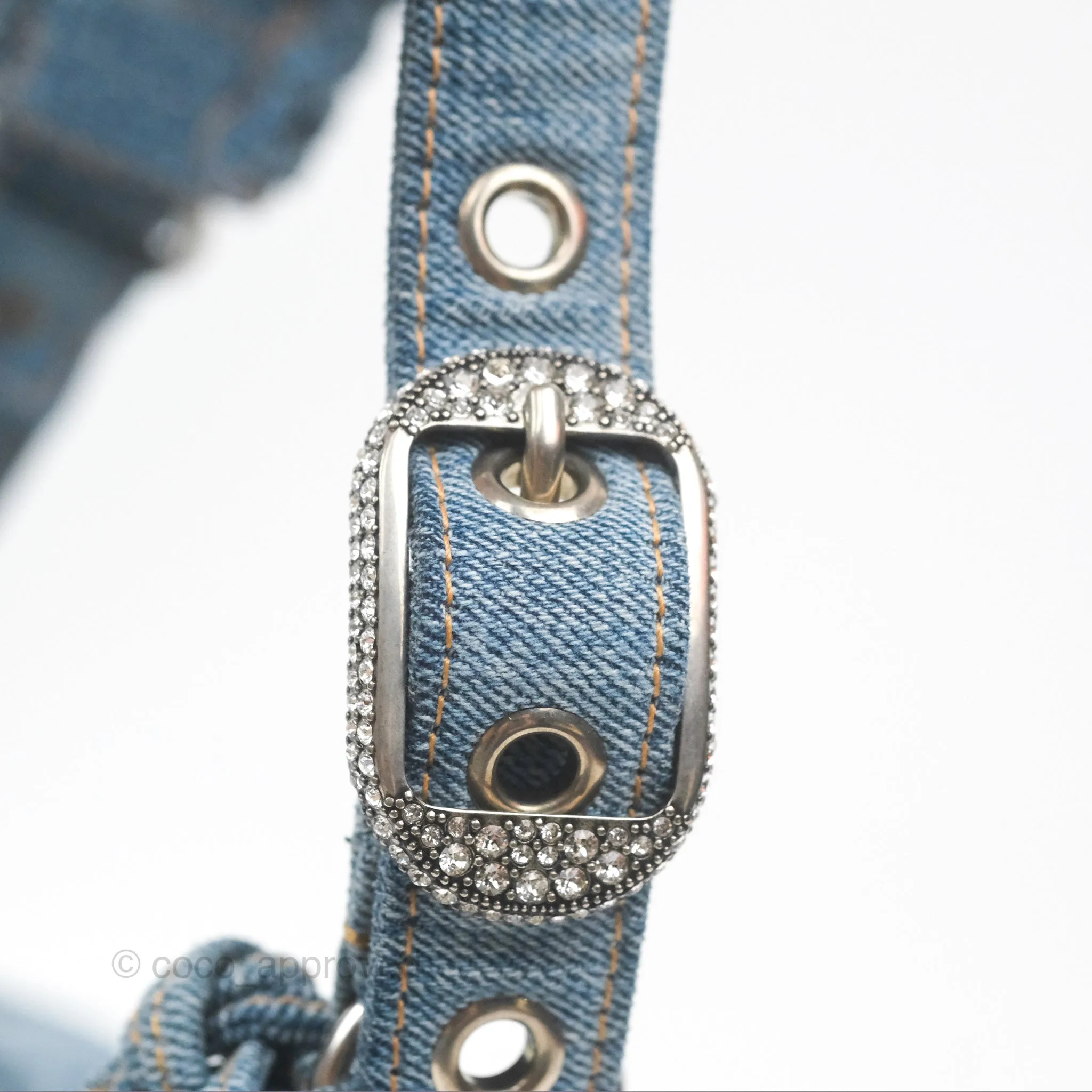 Balenciaga Le Cagole Small Embellished Denim Shoulder Bag