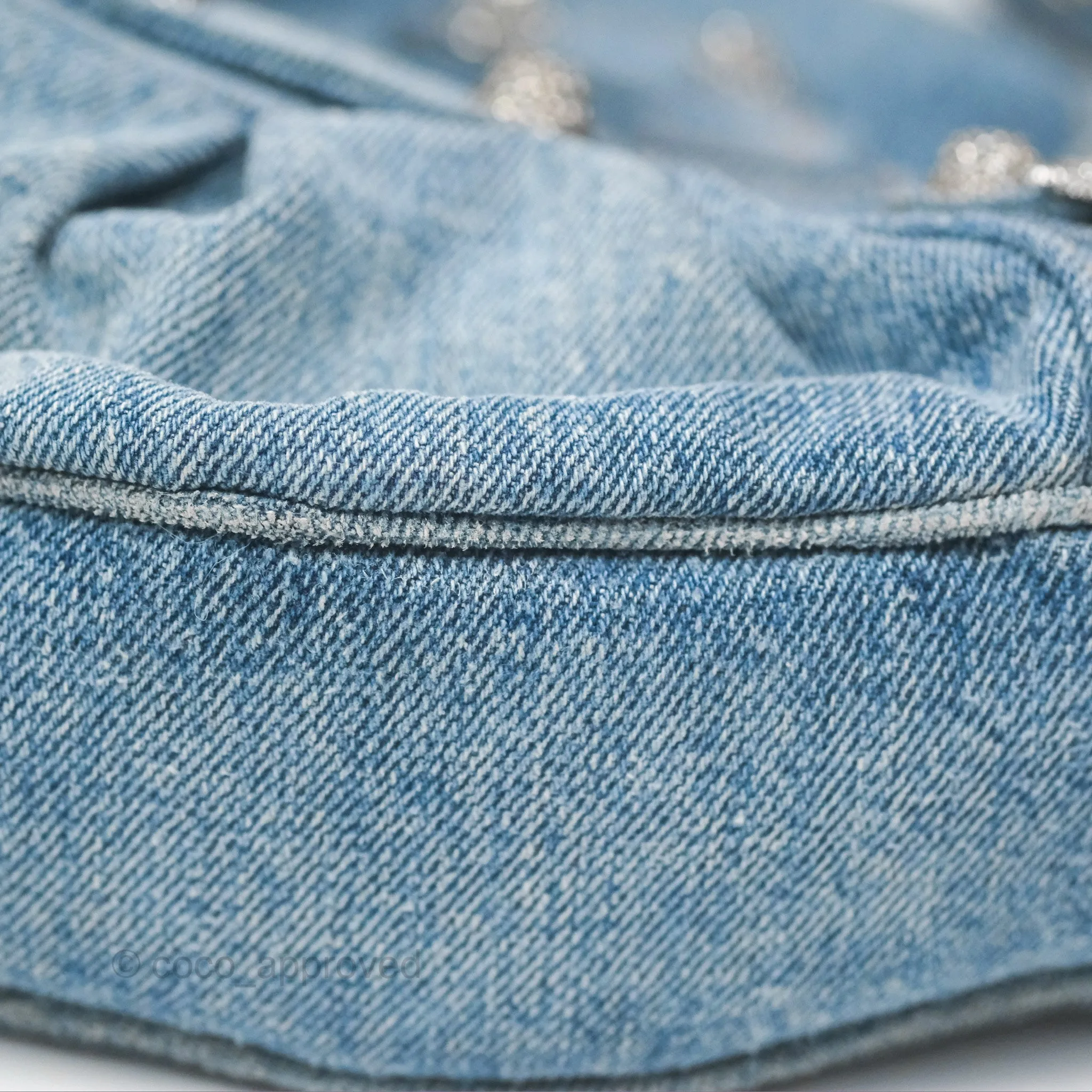 Balenciaga Le Cagole Small Embellished Denim Shoulder Bag