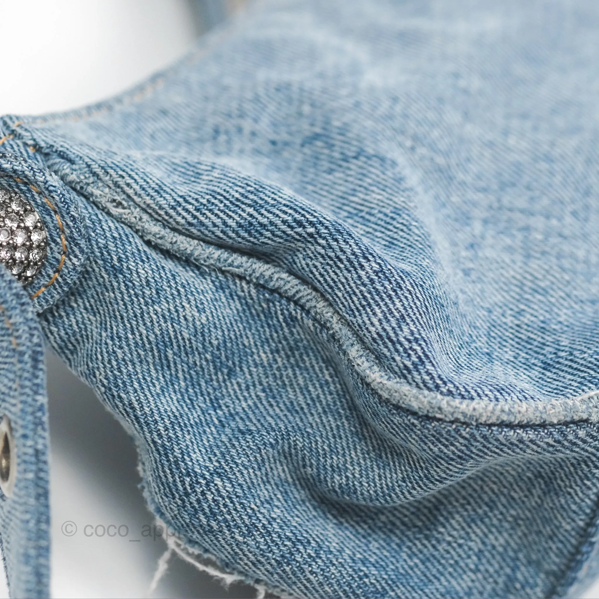 Balenciaga Le Cagole Small Embellished Denim Shoulder Bag