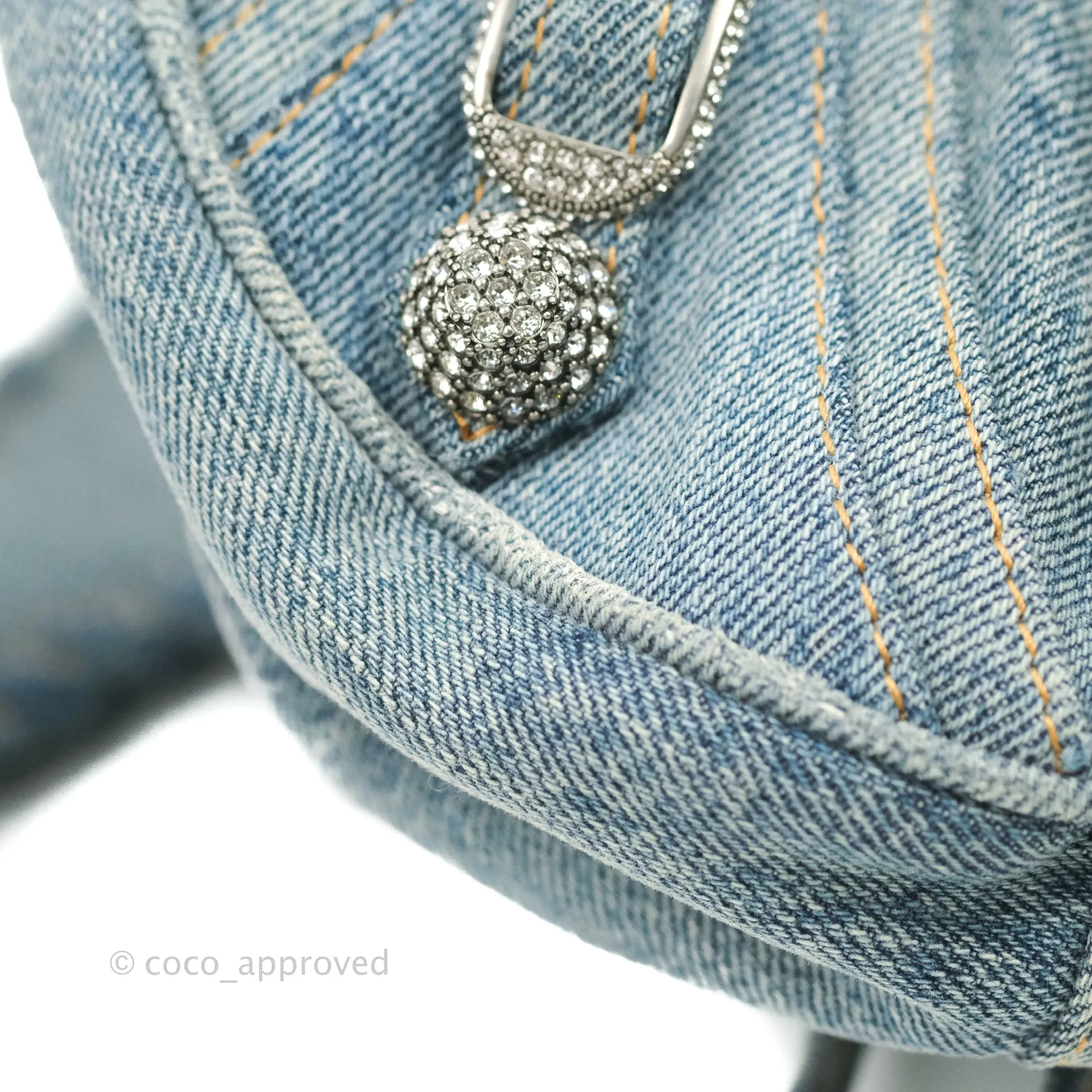 Balenciaga Le Cagole Small Embellished Denim Shoulder Bag