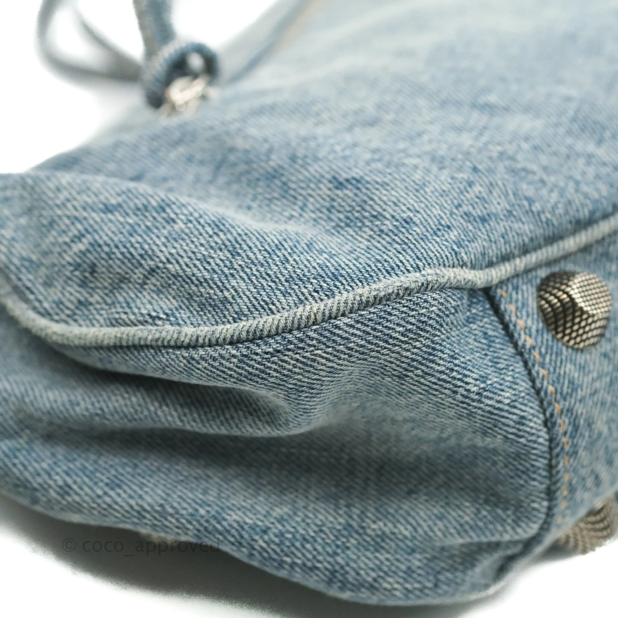 Balenciaga Le Cagole Small Embellished Denim Shoulder Bag
