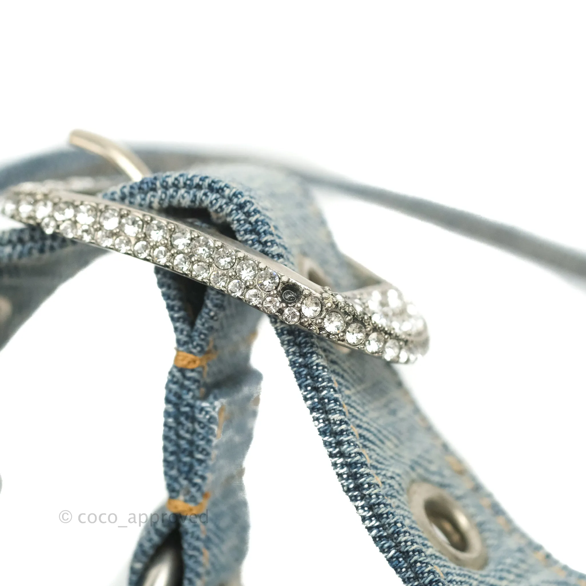 Balenciaga Le Cagole Small Embellished Denim Shoulder Bag