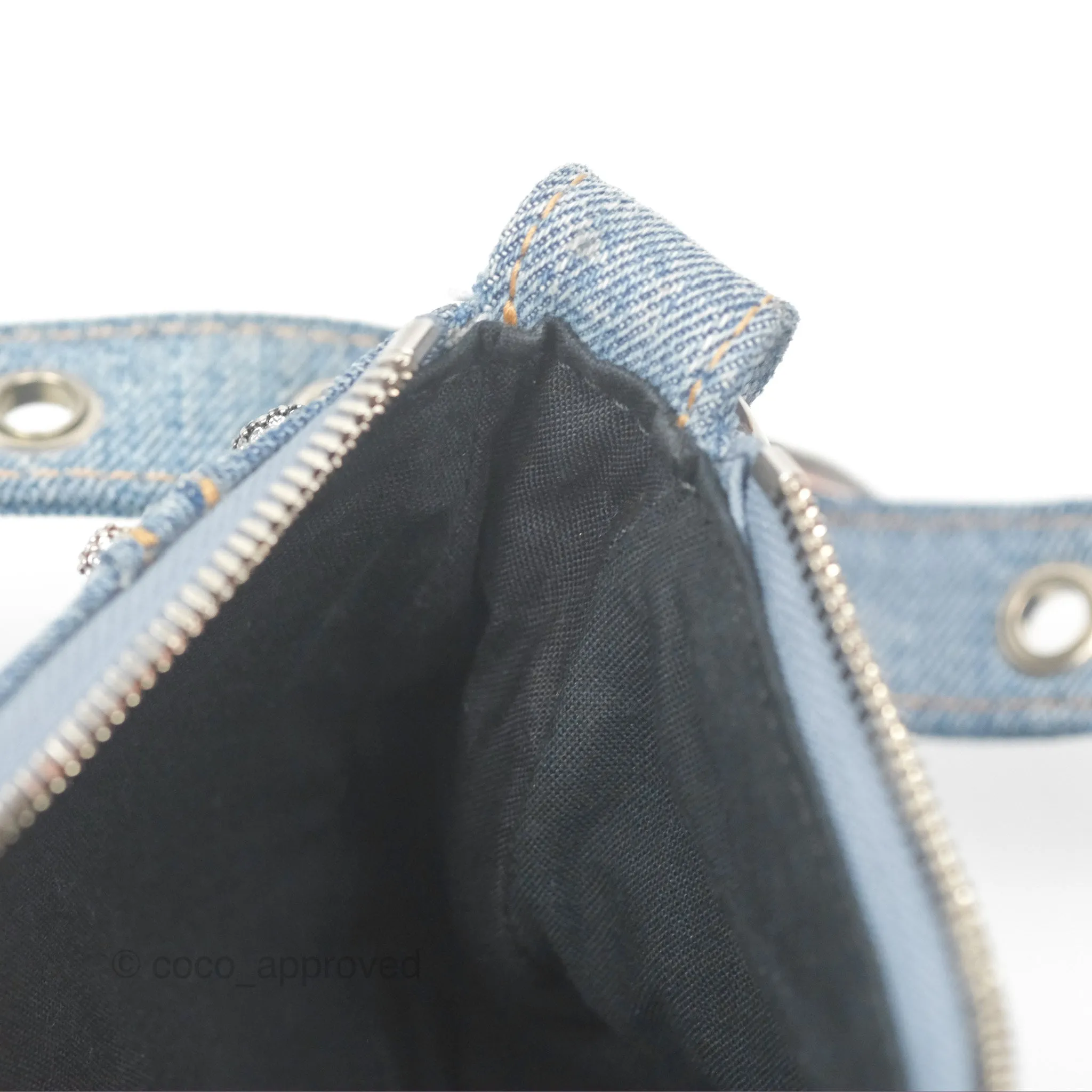 Balenciaga Le Cagole Small Embellished Denim Shoulder Bag