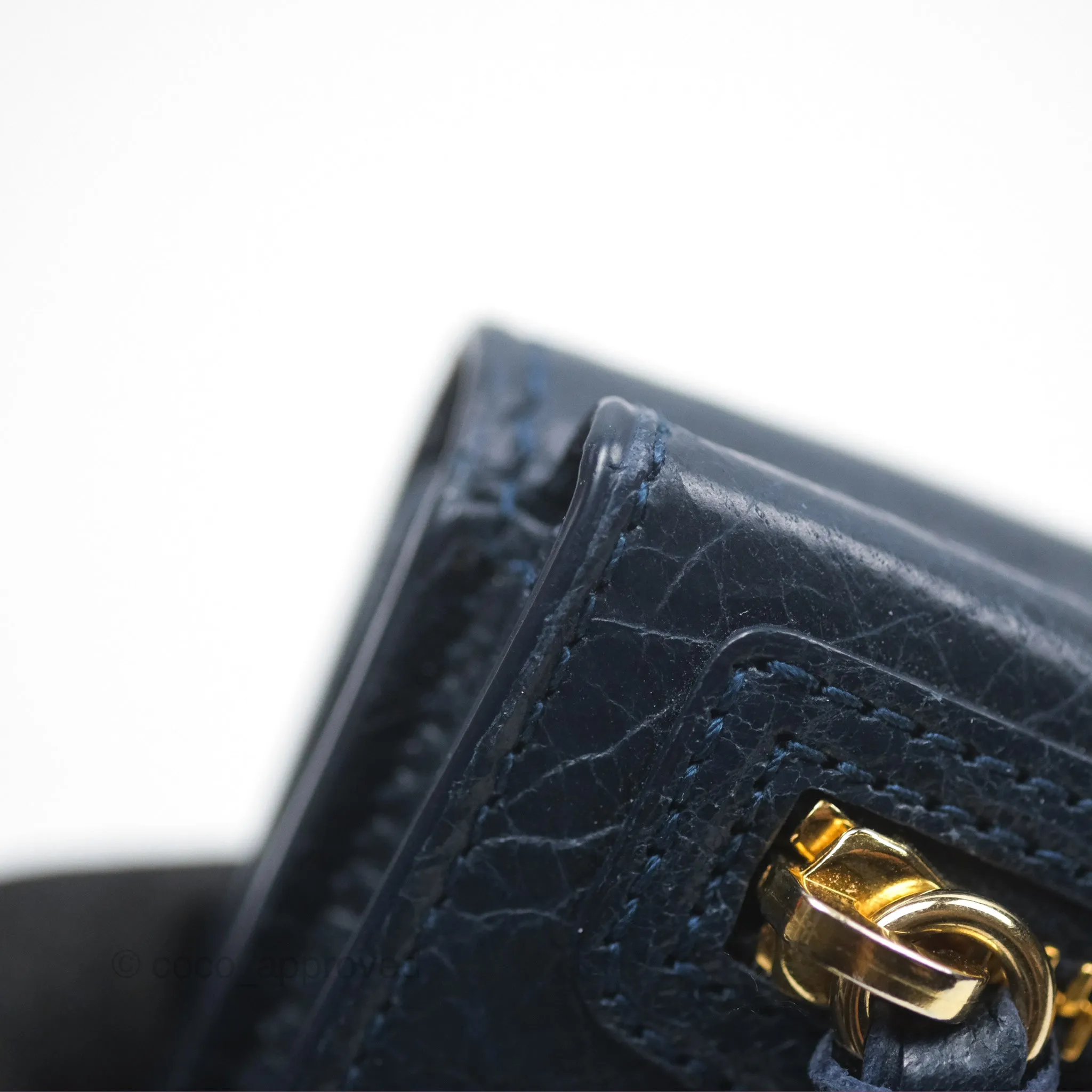Balenciaga Le City Mini Wallet Navy Gold Hardware