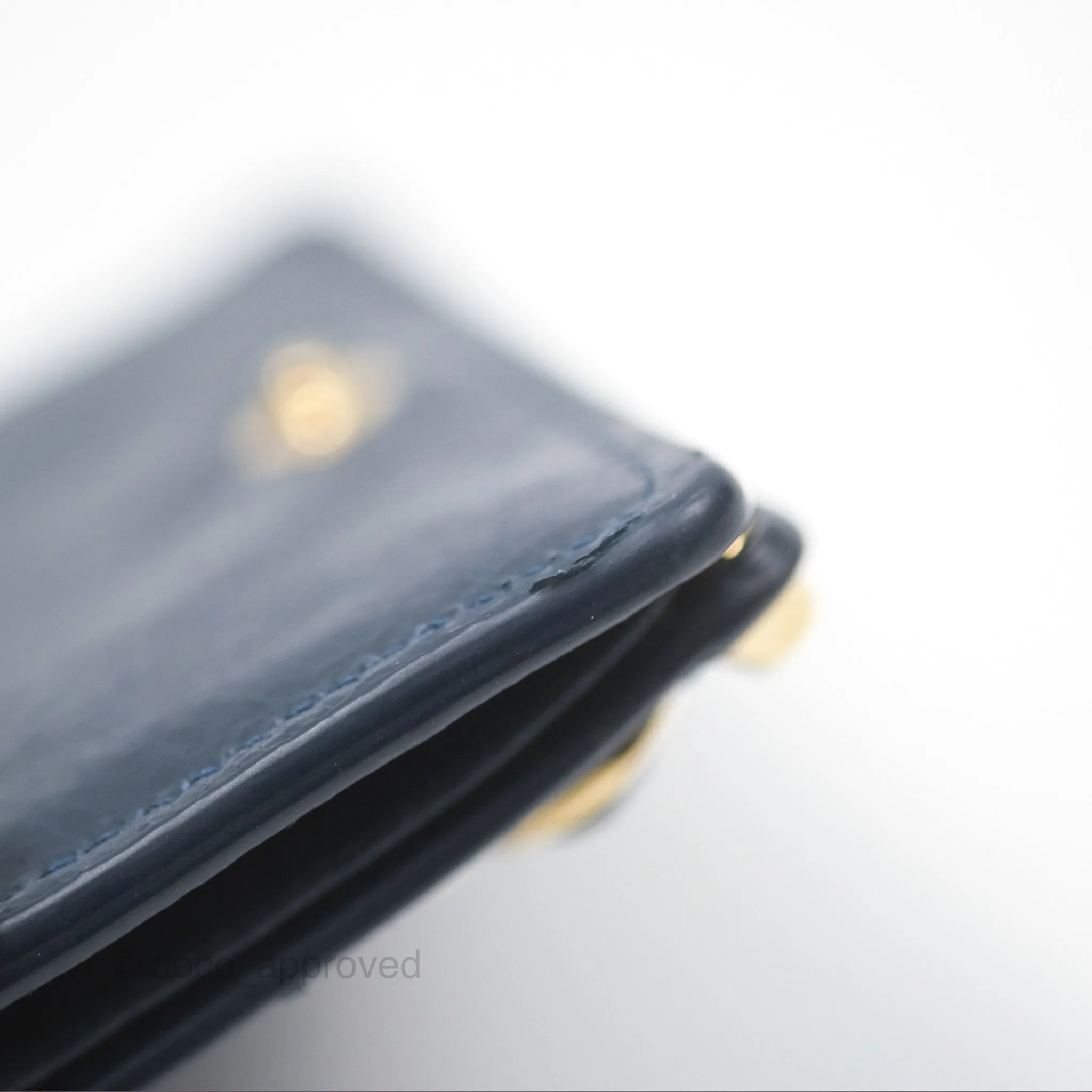 Balenciaga Le City Mini Wallet Navy Gold Hardware
