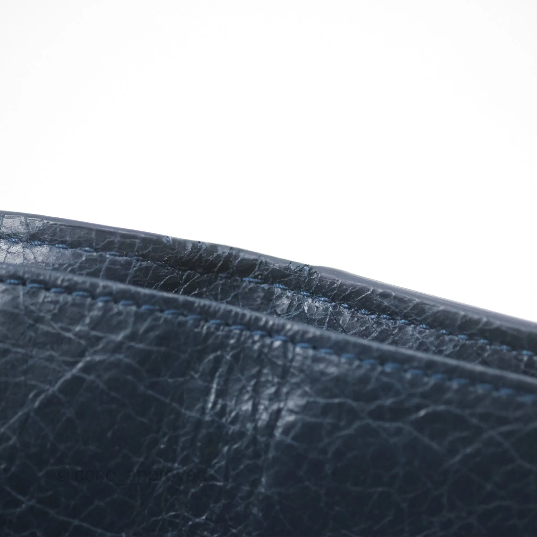Balenciaga Le City Mini Wallet Navy Gold Hardware