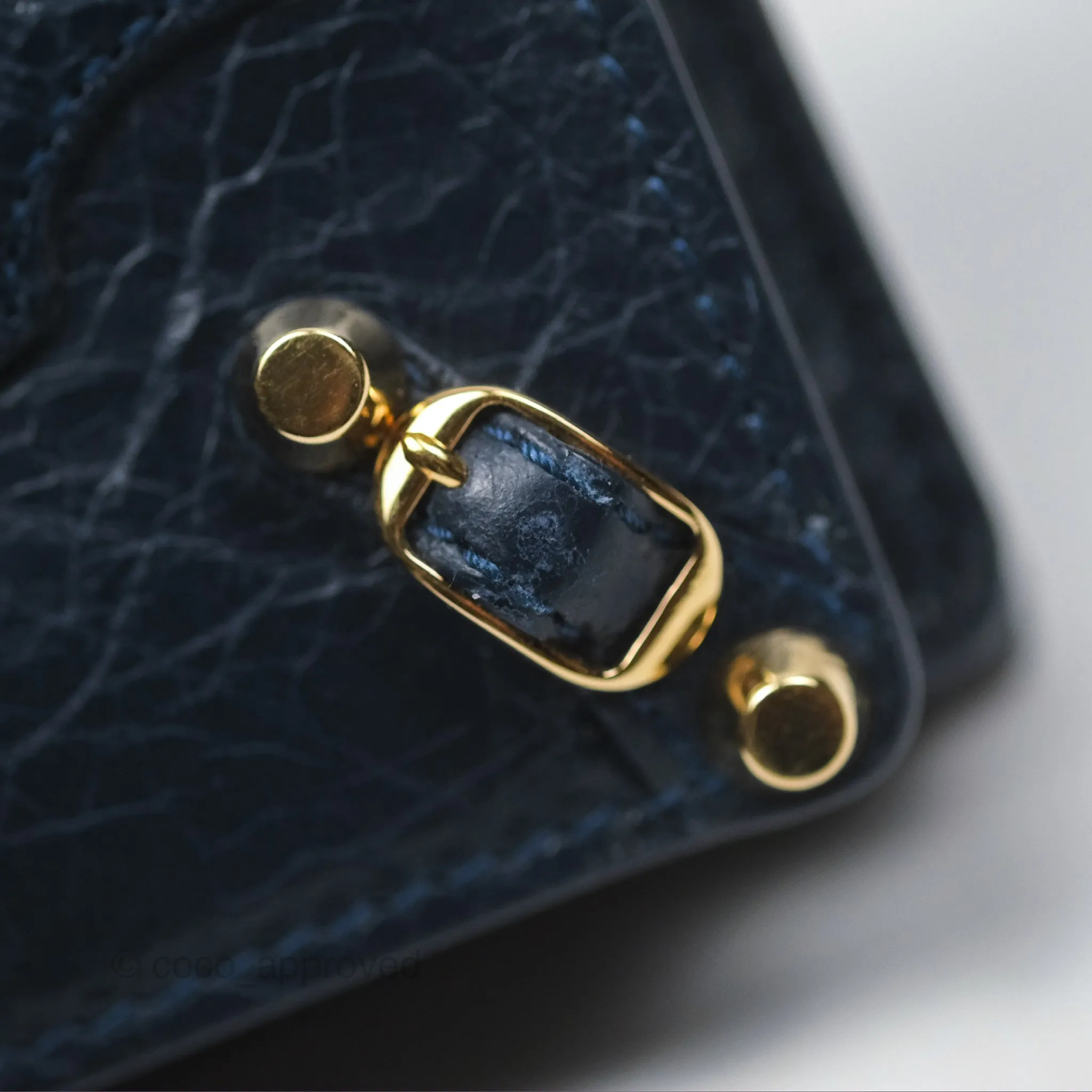 Balenciaga Le City Mini Wallet Navy Gold Hardware