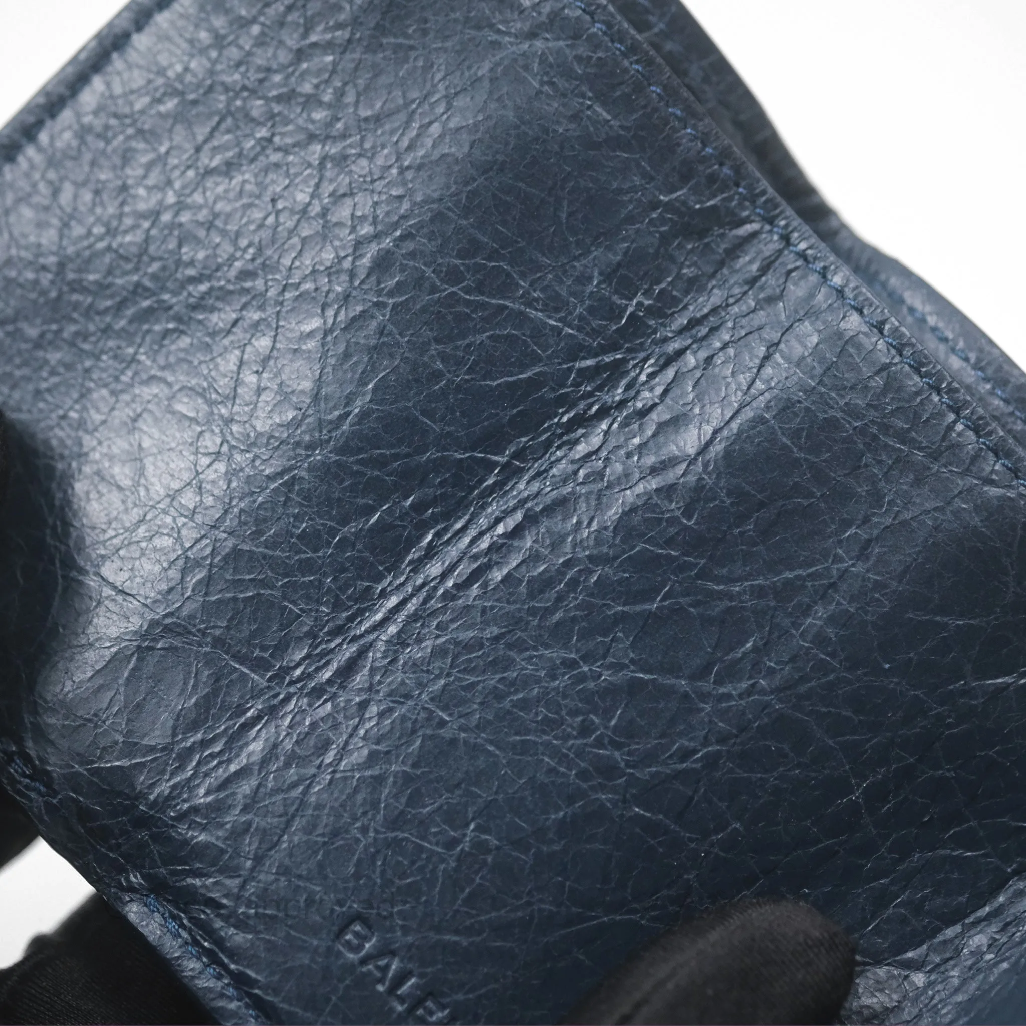Balenciaga Le City Mini Wallet Navy Gold Hardware