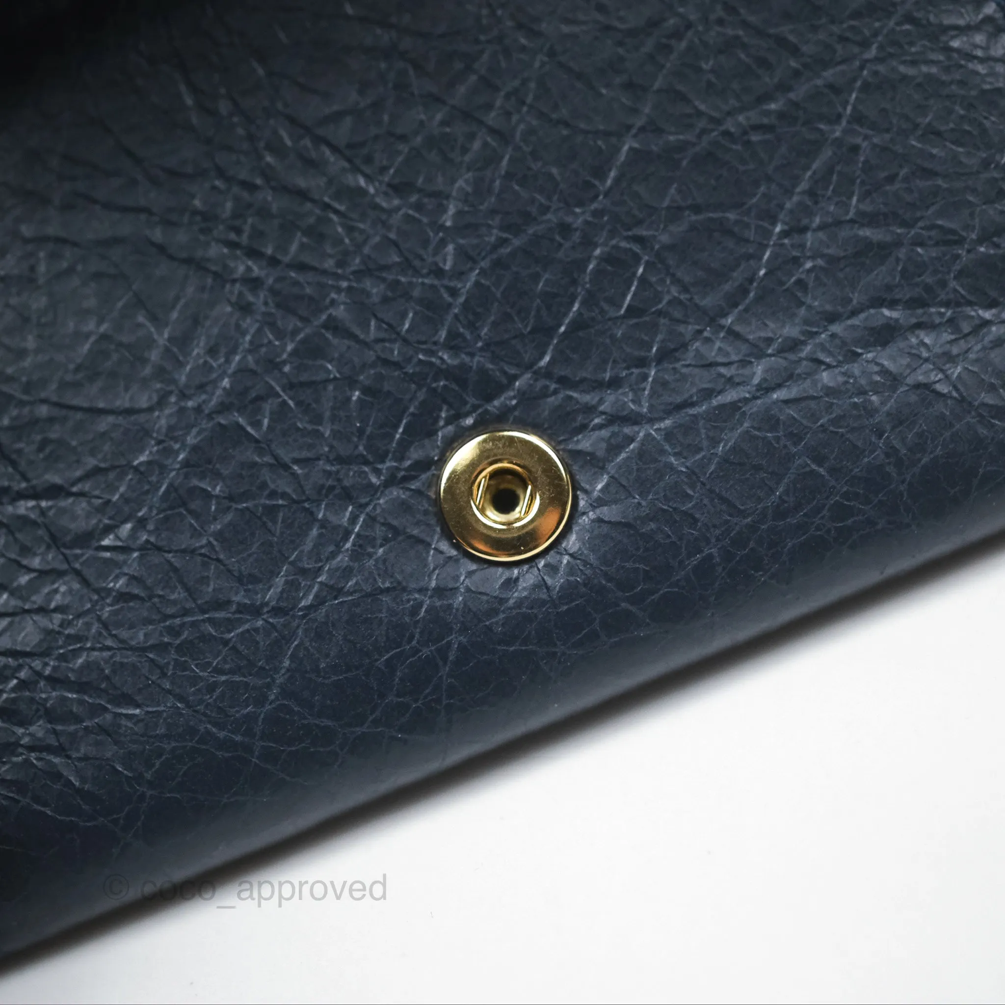 Balenciaga Le City Mini Wallet Navy Gold Hardware