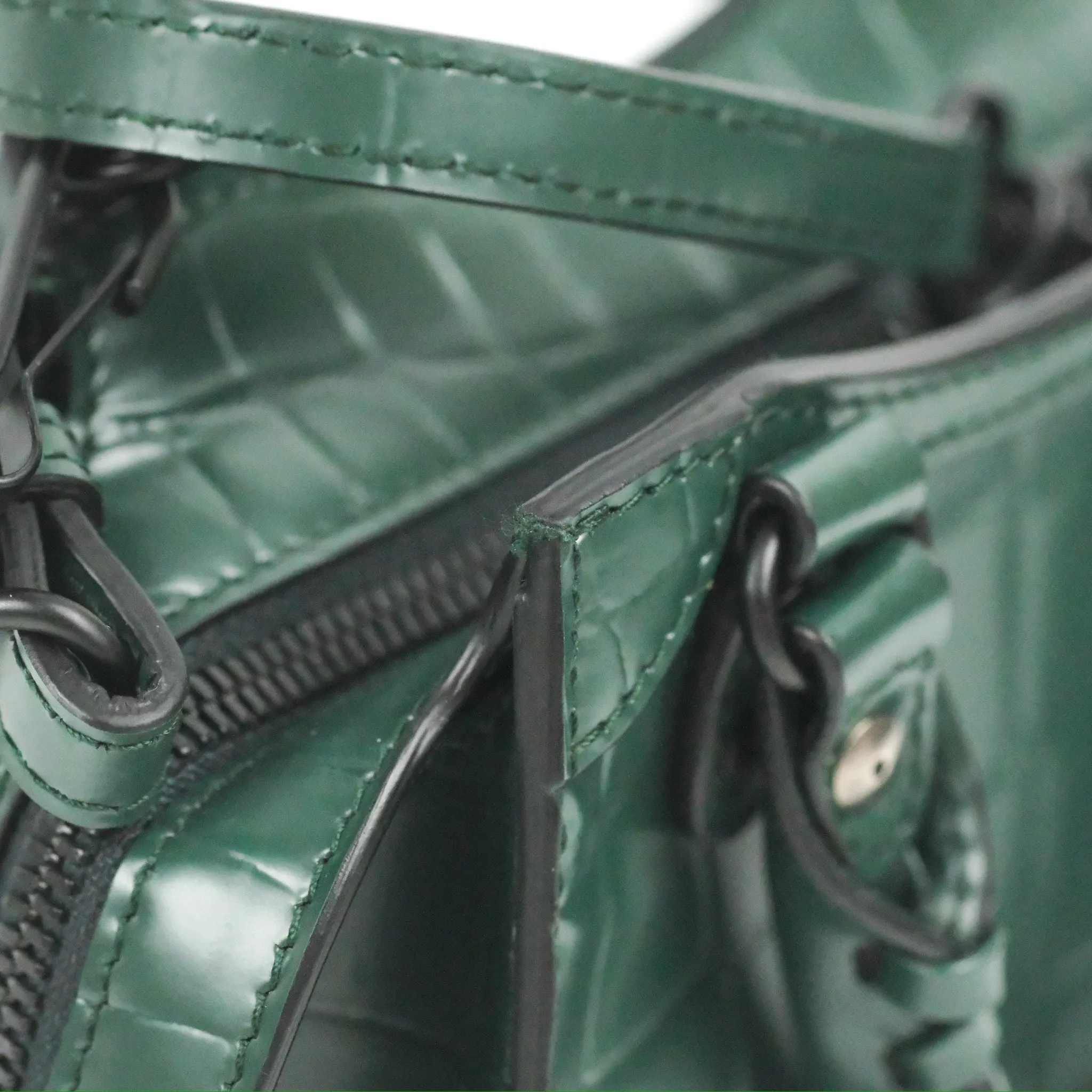 Balenciaga Mini Neo Classic City Bag Green Croc Embossed