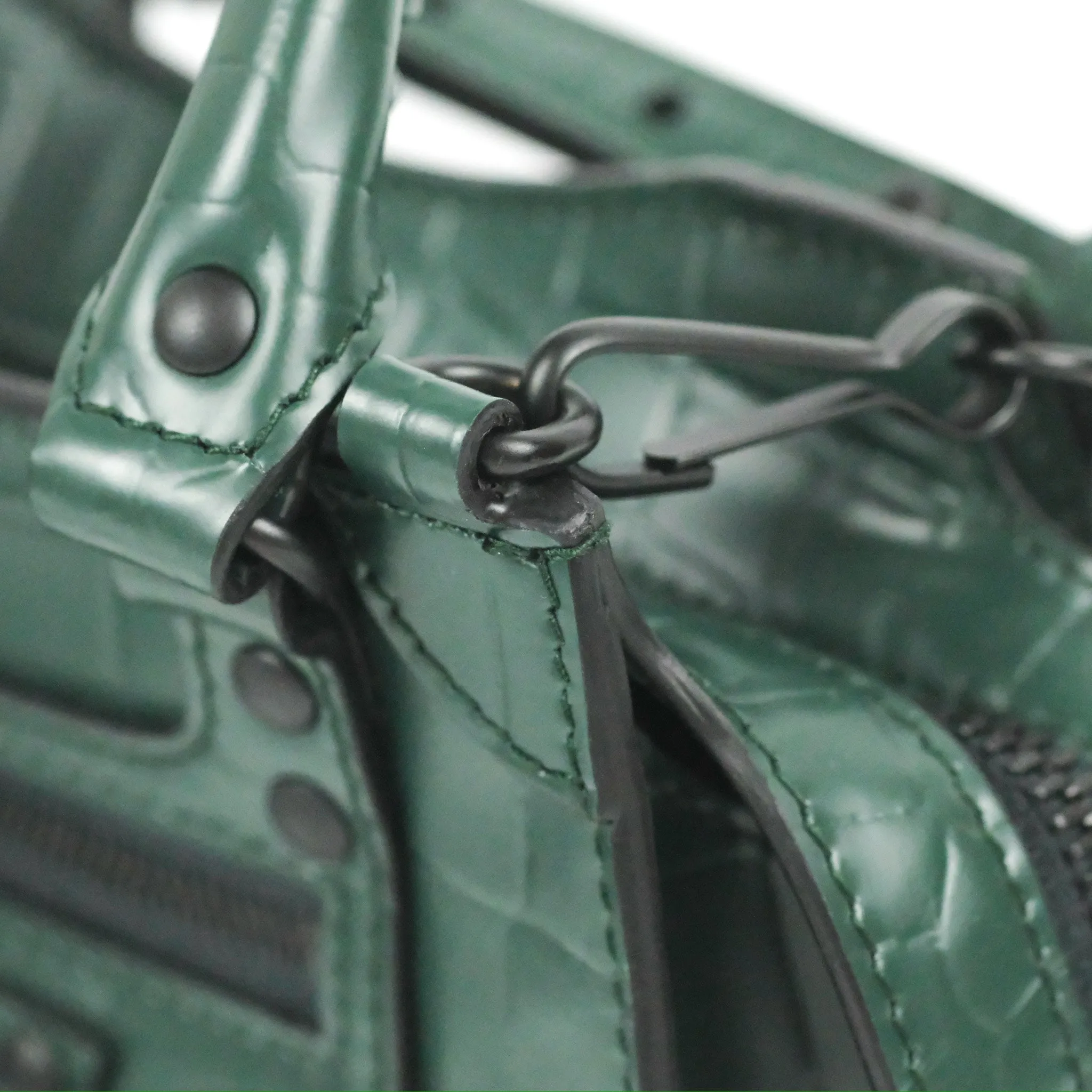 Balenciaga Mini Neo Classic City Bag Green Croc Embossed