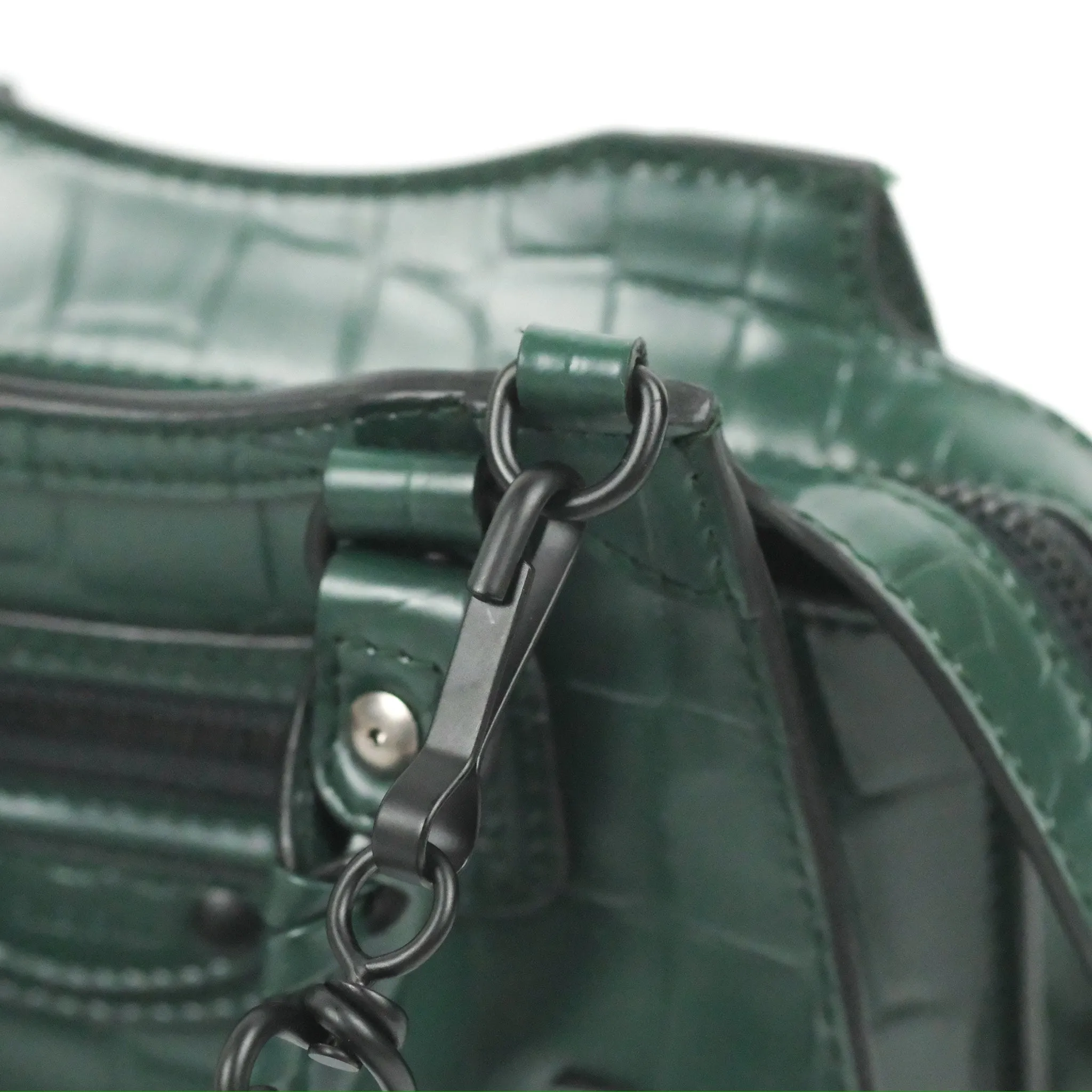 Balenciaga Mini Neo Classic City Bag Green Croc Embossed