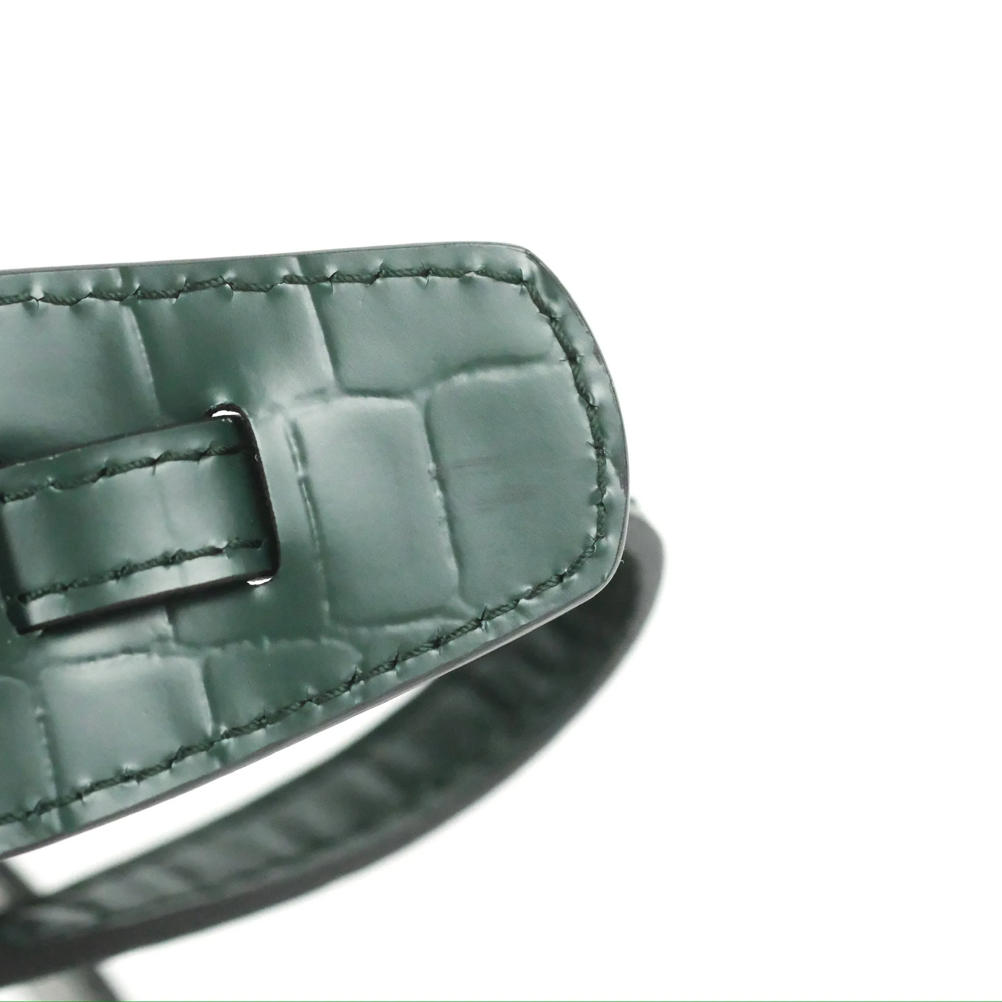 Balenciaga Mini Neo Classic City Bag Green Croc Embossed