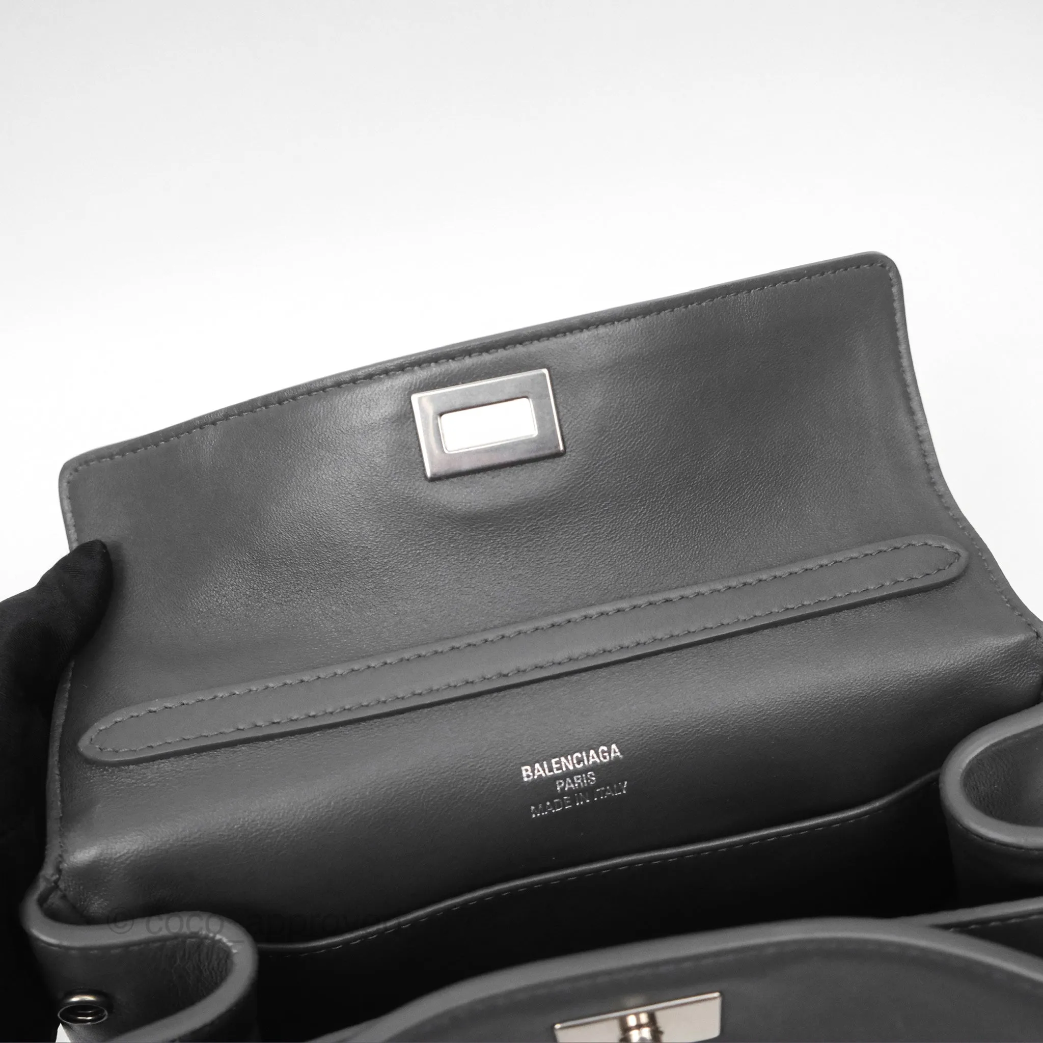 Balenciaga Rodeo Mini in Grey Smooth Calfskin Antique Silver Hardware