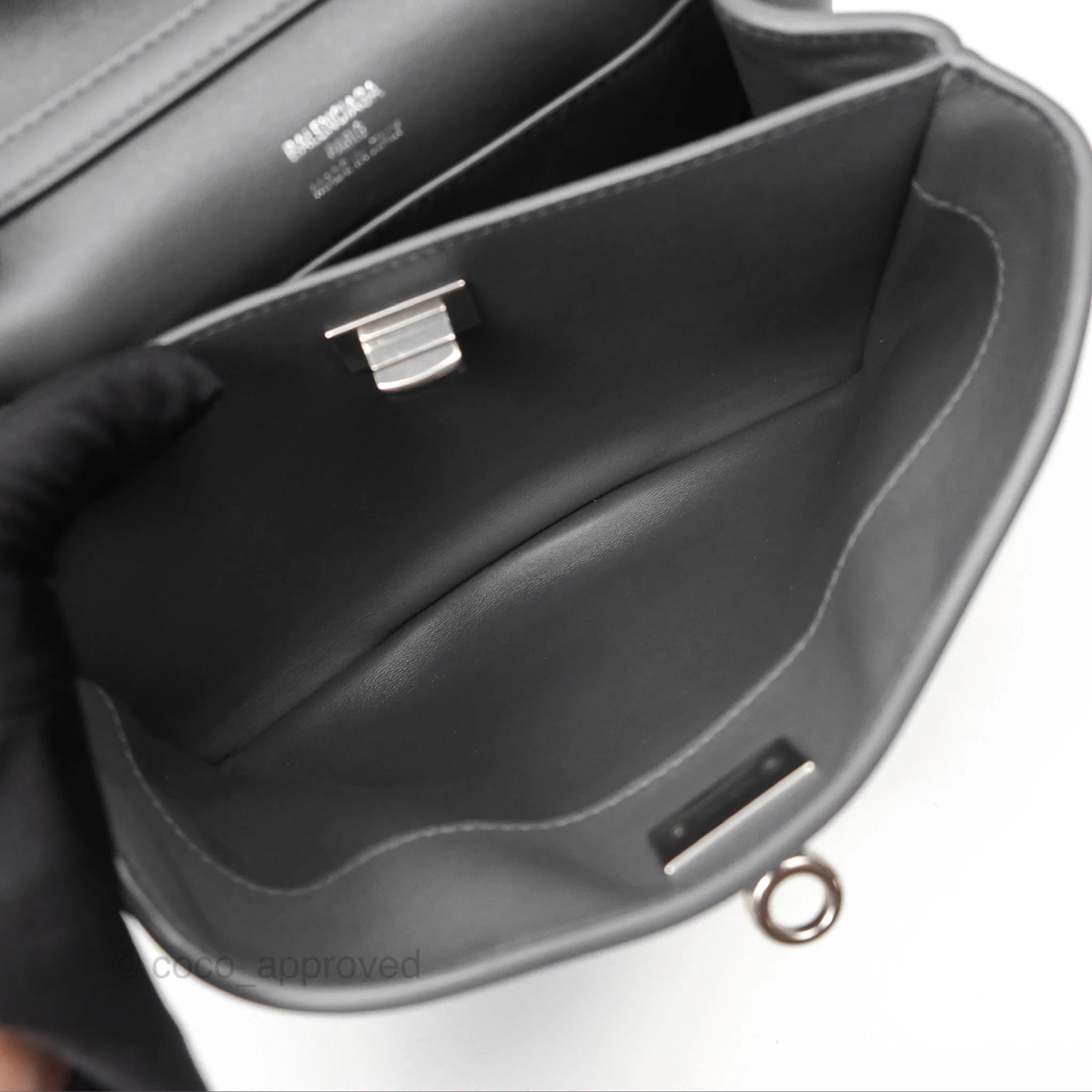 Balenciaga Rodeo Mini in Grey Smooth Calfskin Antique Silver Hardware
