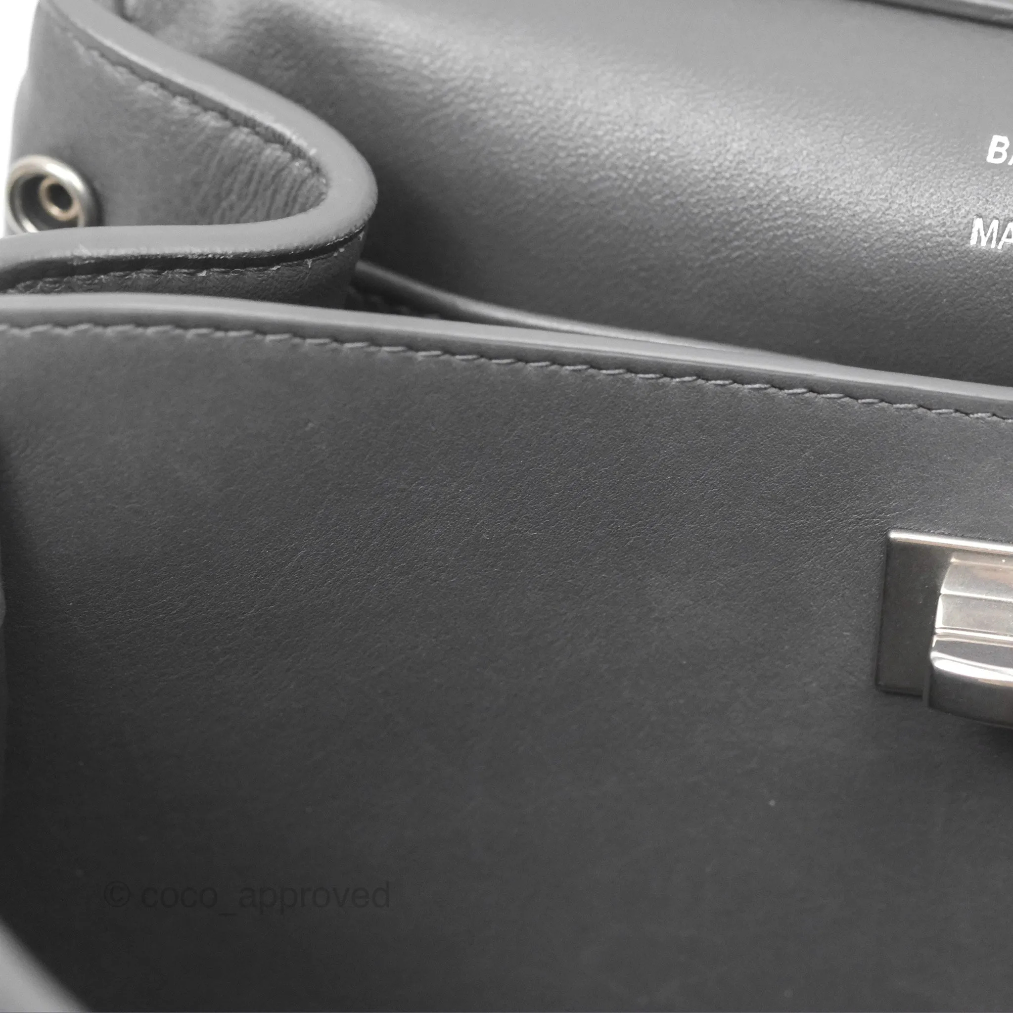 Balenciaga Rodeo Mini in Grey Smooth Calfskin Antique Silver Hardware