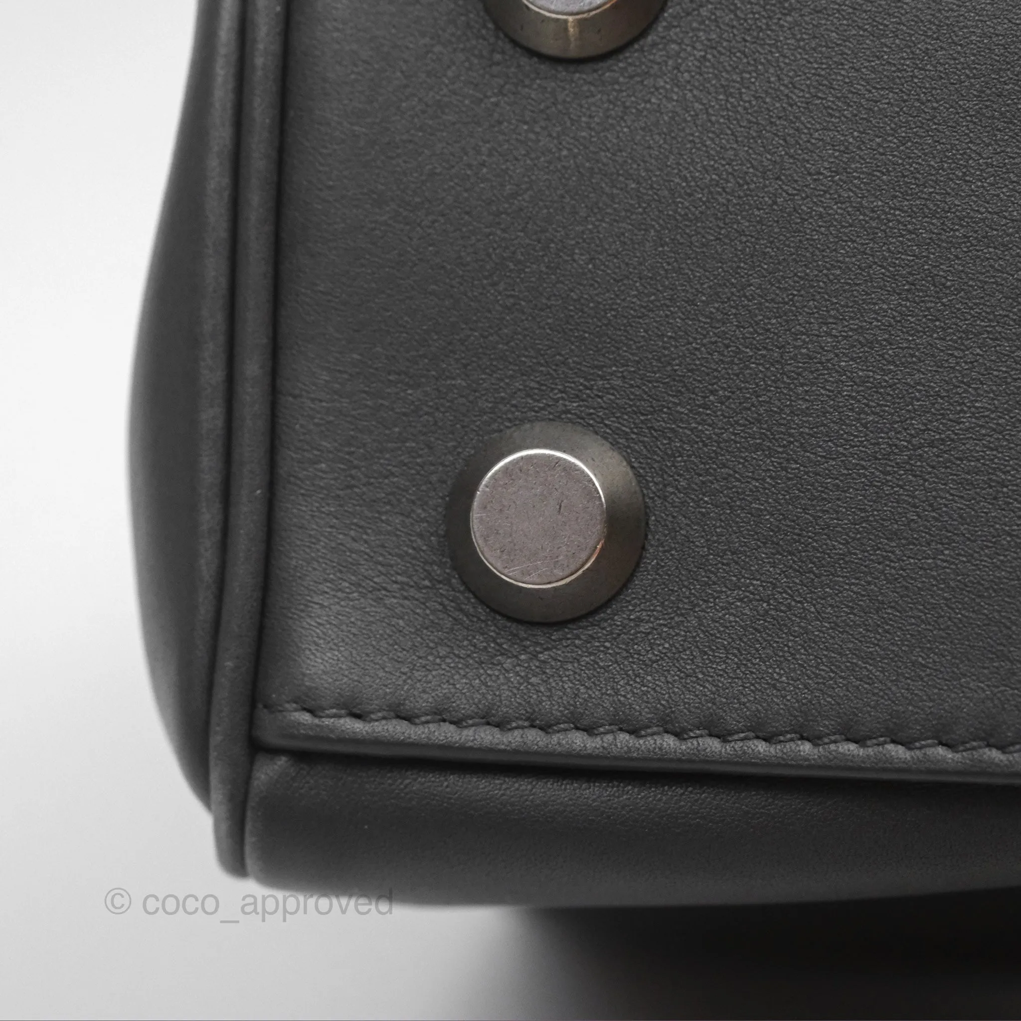 Balenciaga Rodeo Mini in Grey Smooth Calfskin Antique Silver Hardware