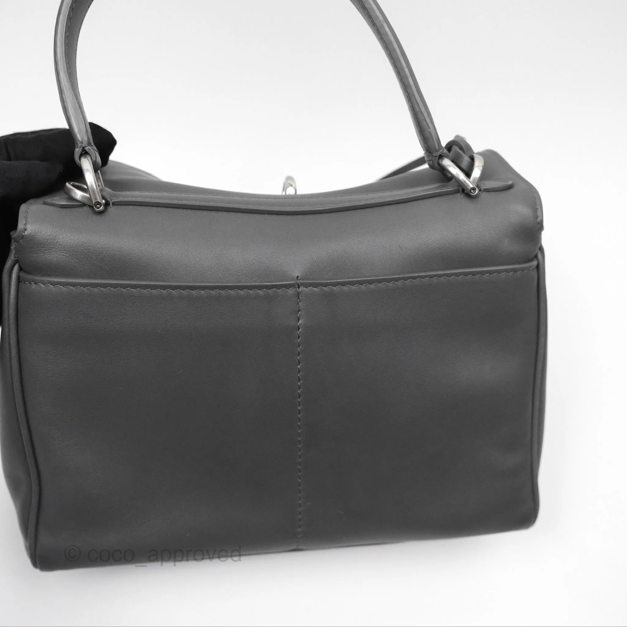 Balenciaga Rodeo Mini in Grey Smooth Calfskin Antique Silver Hardware