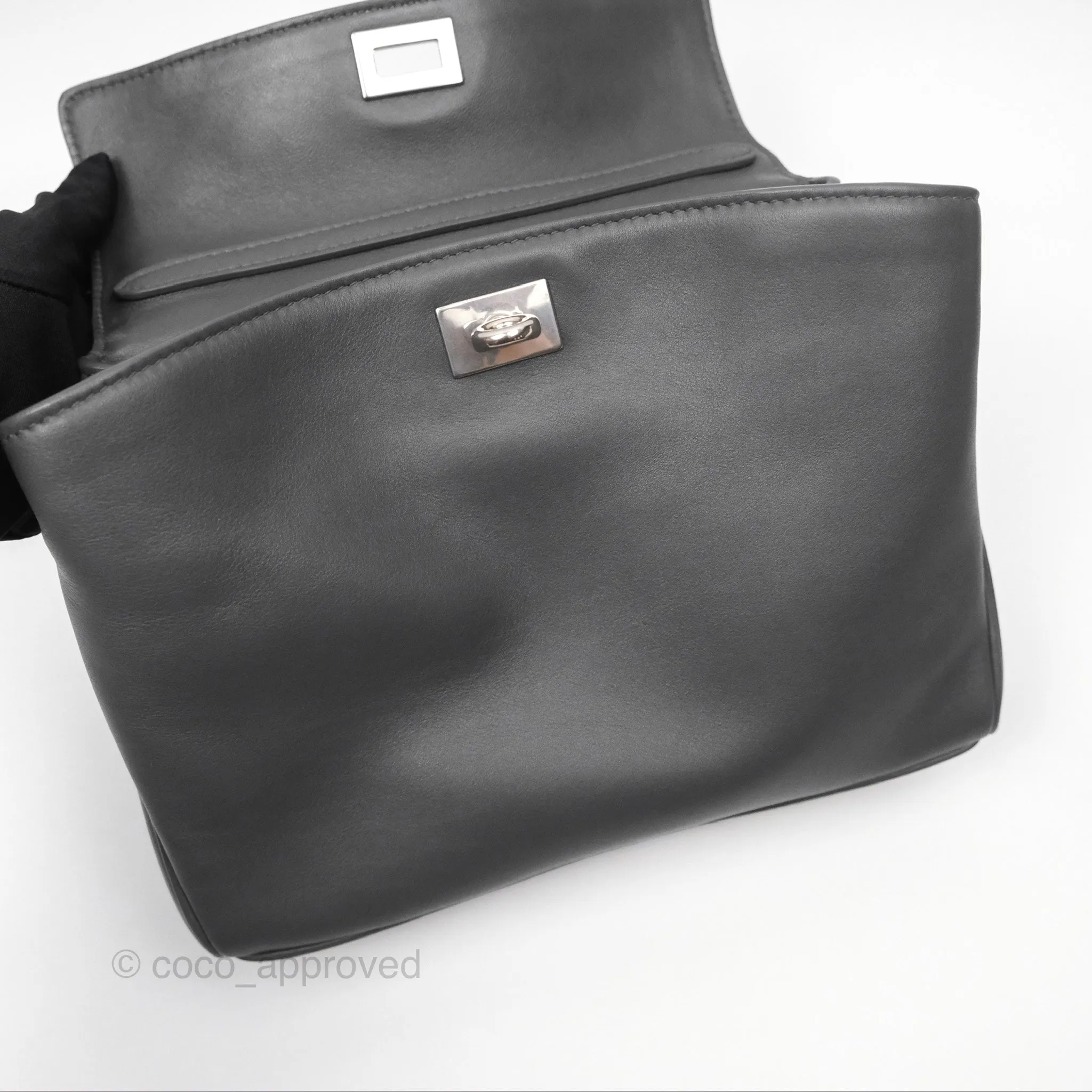Balenciaga Rodeo Mini in Grey Smooth Calfskin Antique Silver Hardware