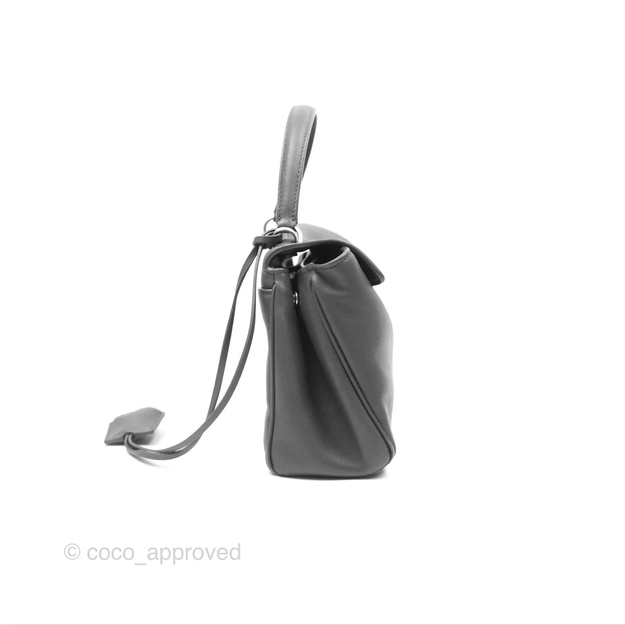 Balenciaga Rodeo Mini in Grey Smooth Calfskin Antique Silver Hardware