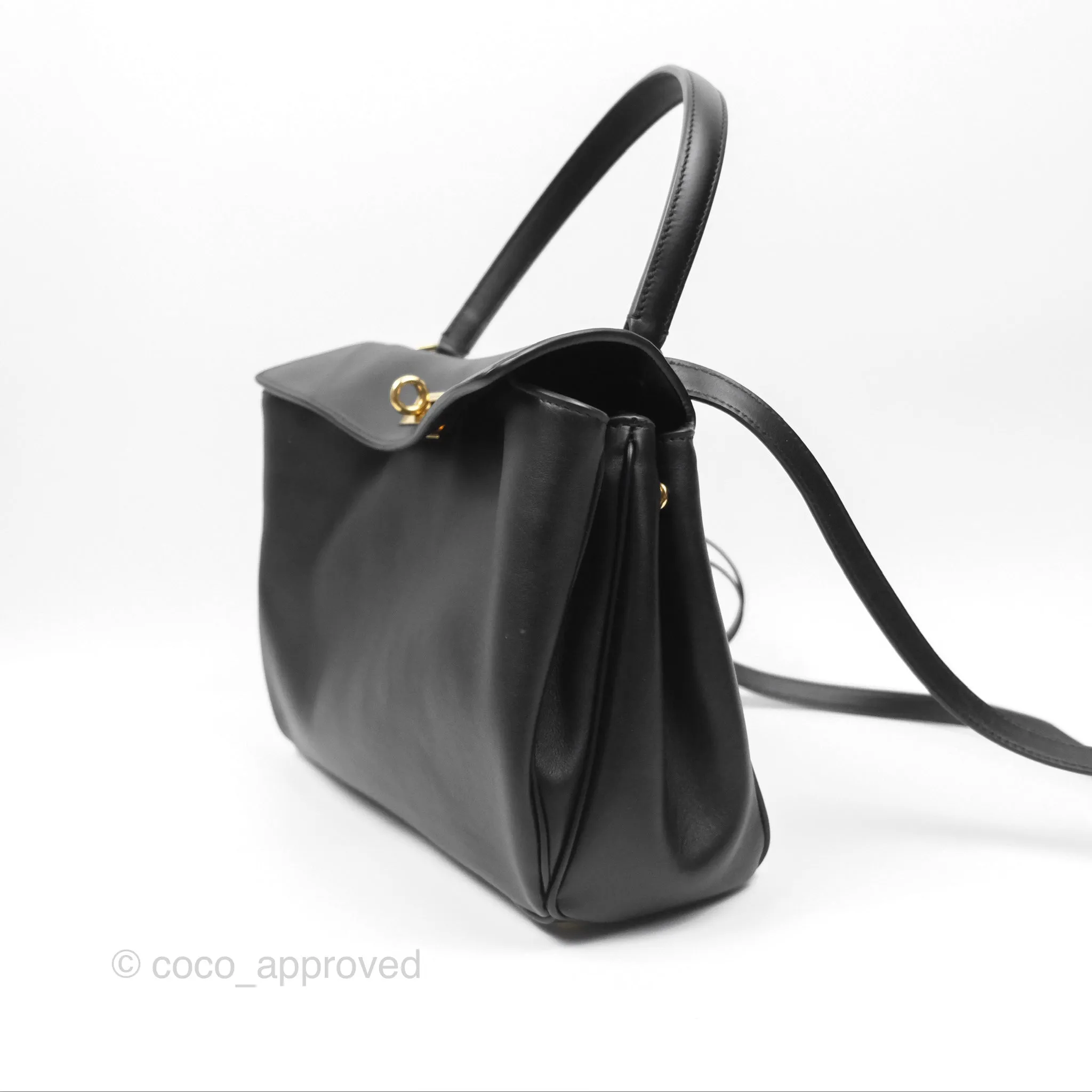 Balenciaga Rodeo Small in Black Smooth Calfskin Aged Gold Hardware