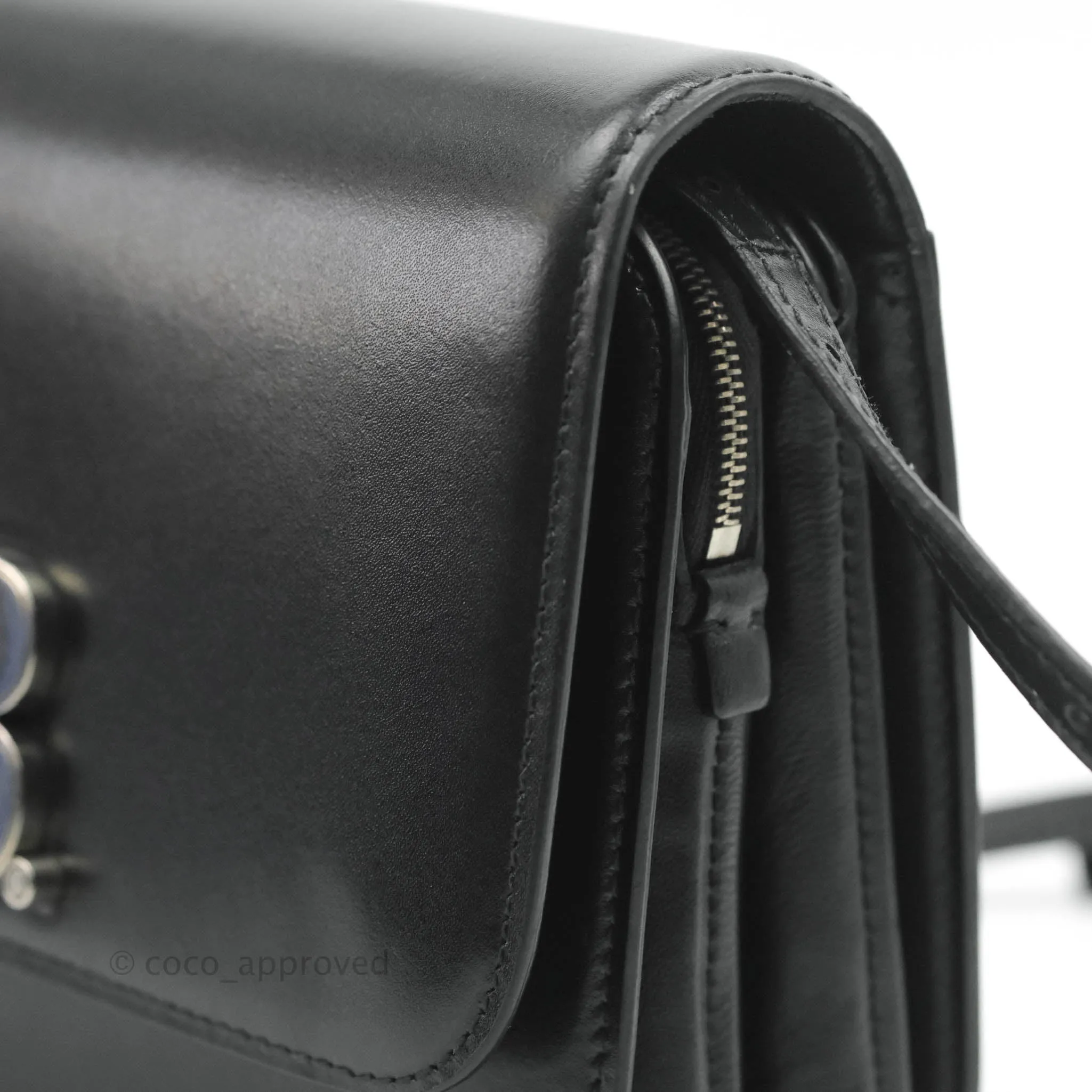 Balenciaga Small B Bag Black Box Calfskin Silver Hardware