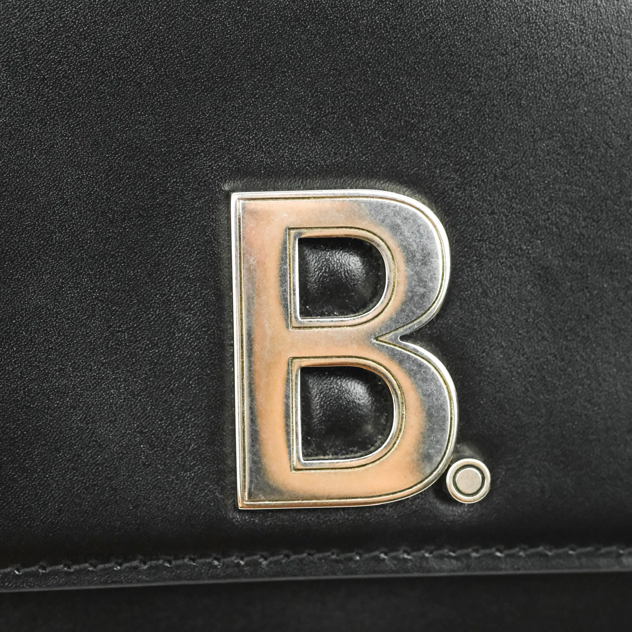 Balenciaga Small B Bag Black Box Calfskin Silver Hardware