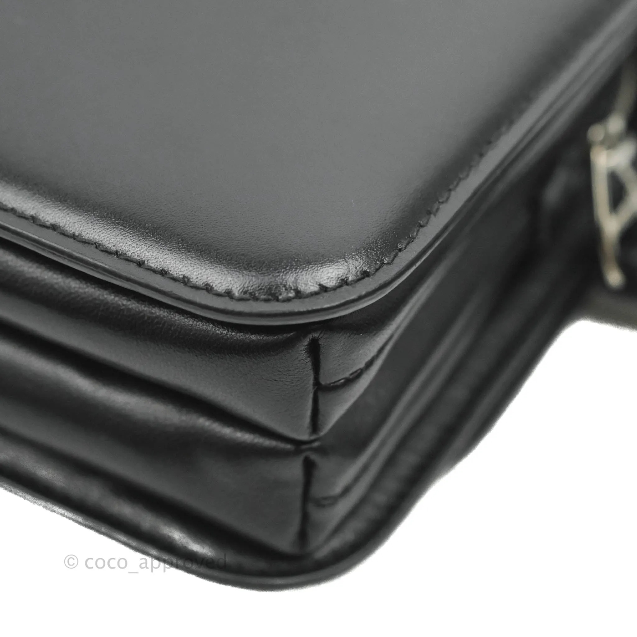 Balenciaga Small B Bag Black Box Calfskin Silver Hardware